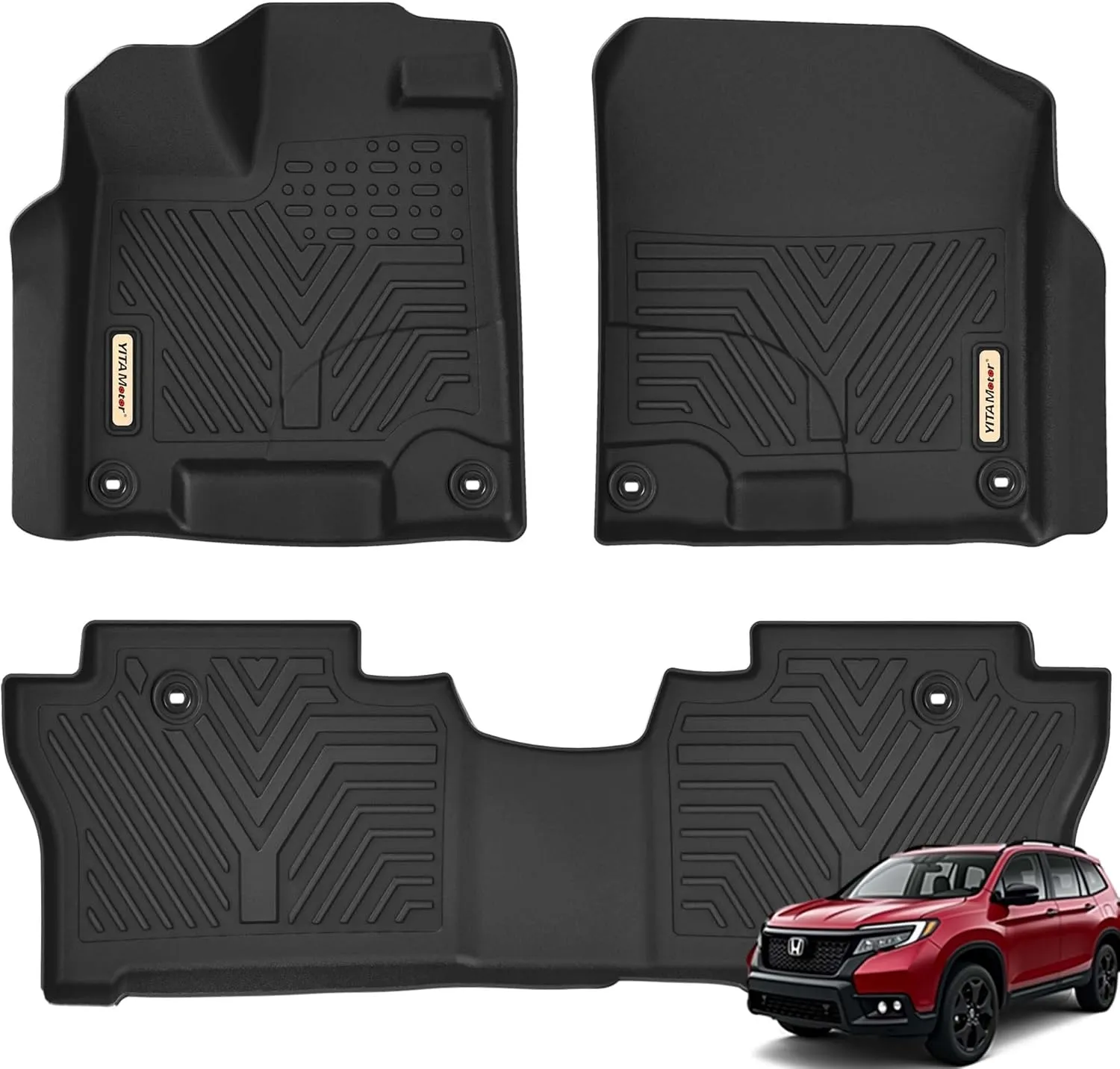YITAMOTOR Floor Mats for 2019-2025 Honda Passport | Custom-Fit TPE Liners