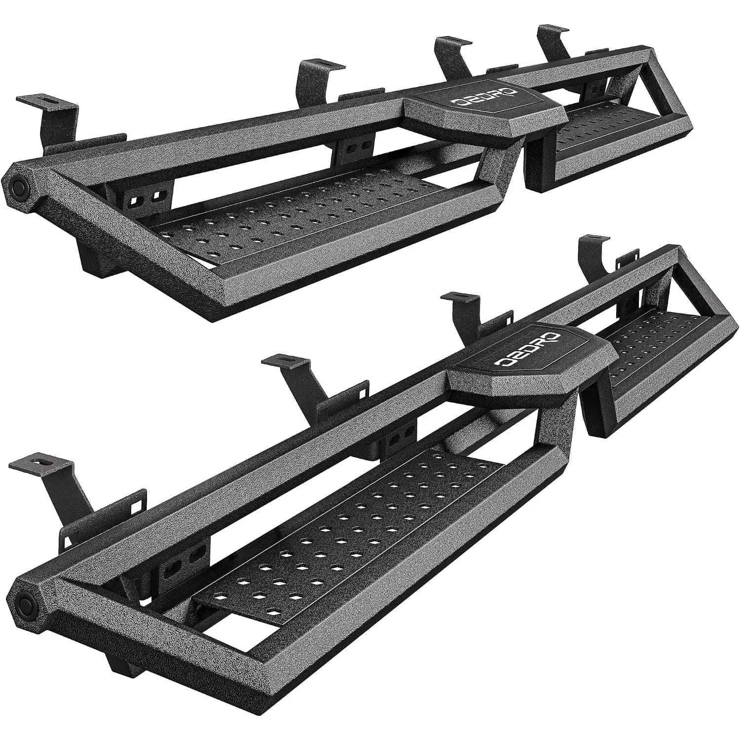 OEDRO 6.8" Two Stairs Running Boards Compatible with 2020-2026 Jeep Gladiator JT 4 Door, Bolt-On Side Steps Black Powder Coated Nerf Bar