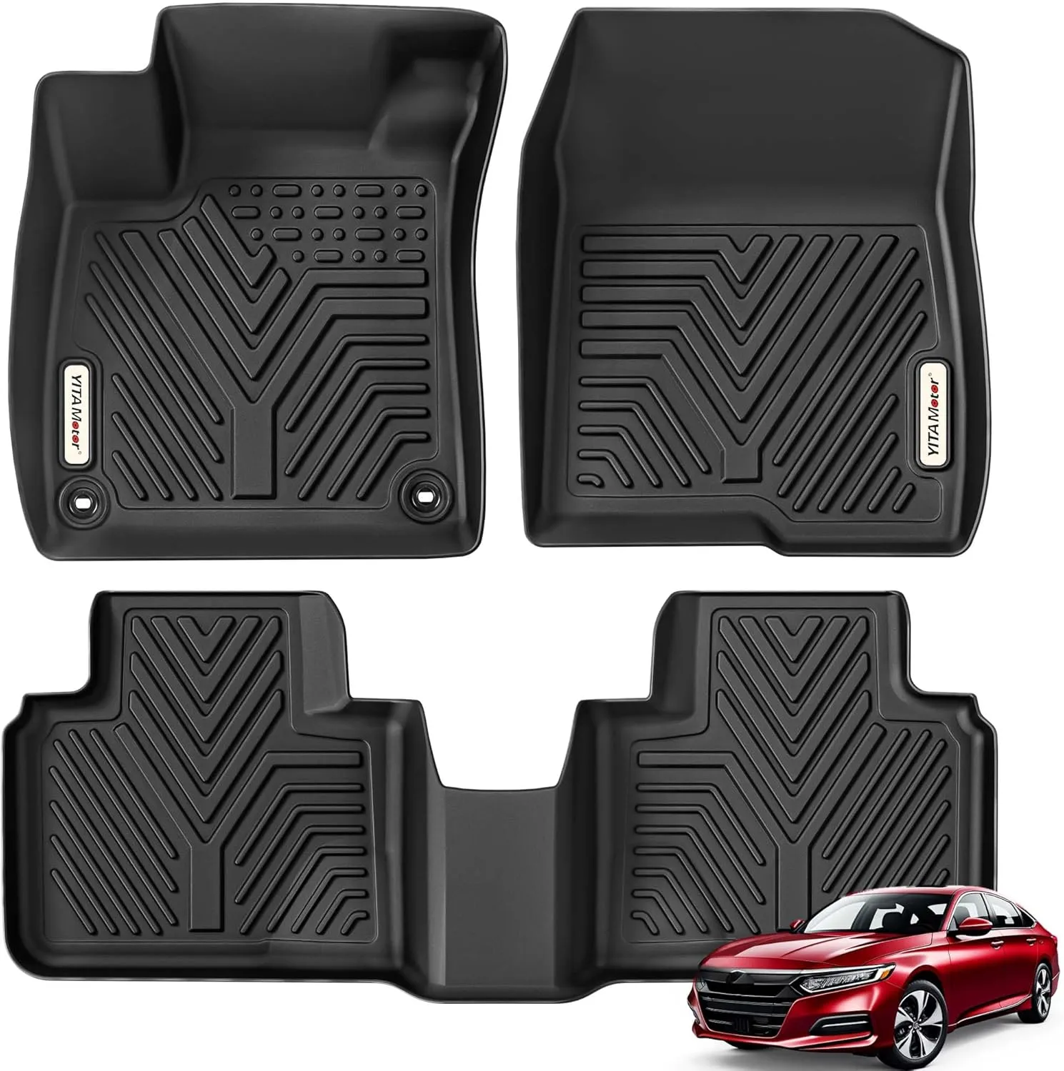 YITAMOTOR Floor Mats for 2018-2022 Honda Accord, Custom Fit TPE Liners