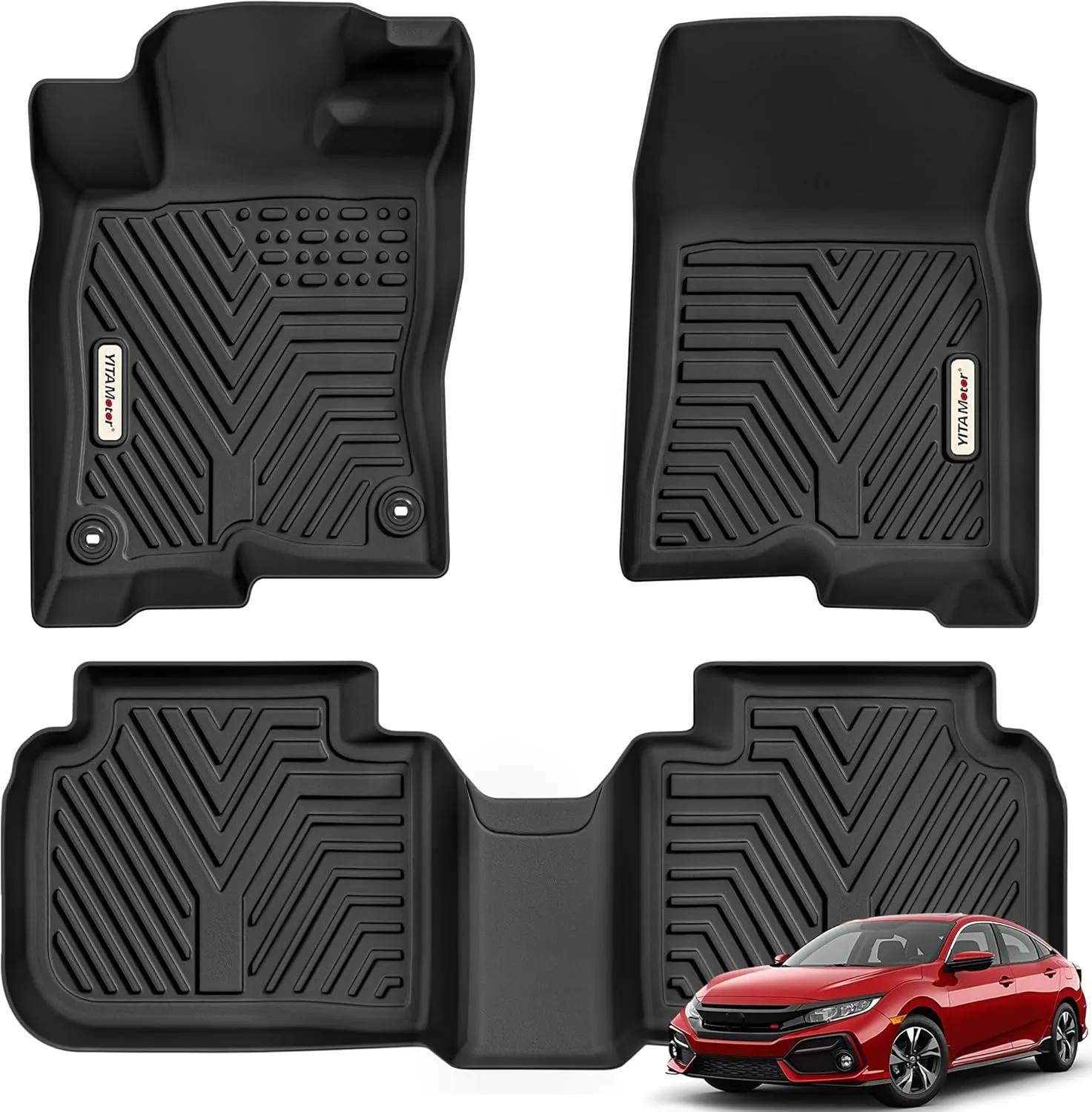 YITAMOTOR Floor Mats for Honda Civic 2022-2026 All Weather TPE Floor Liners