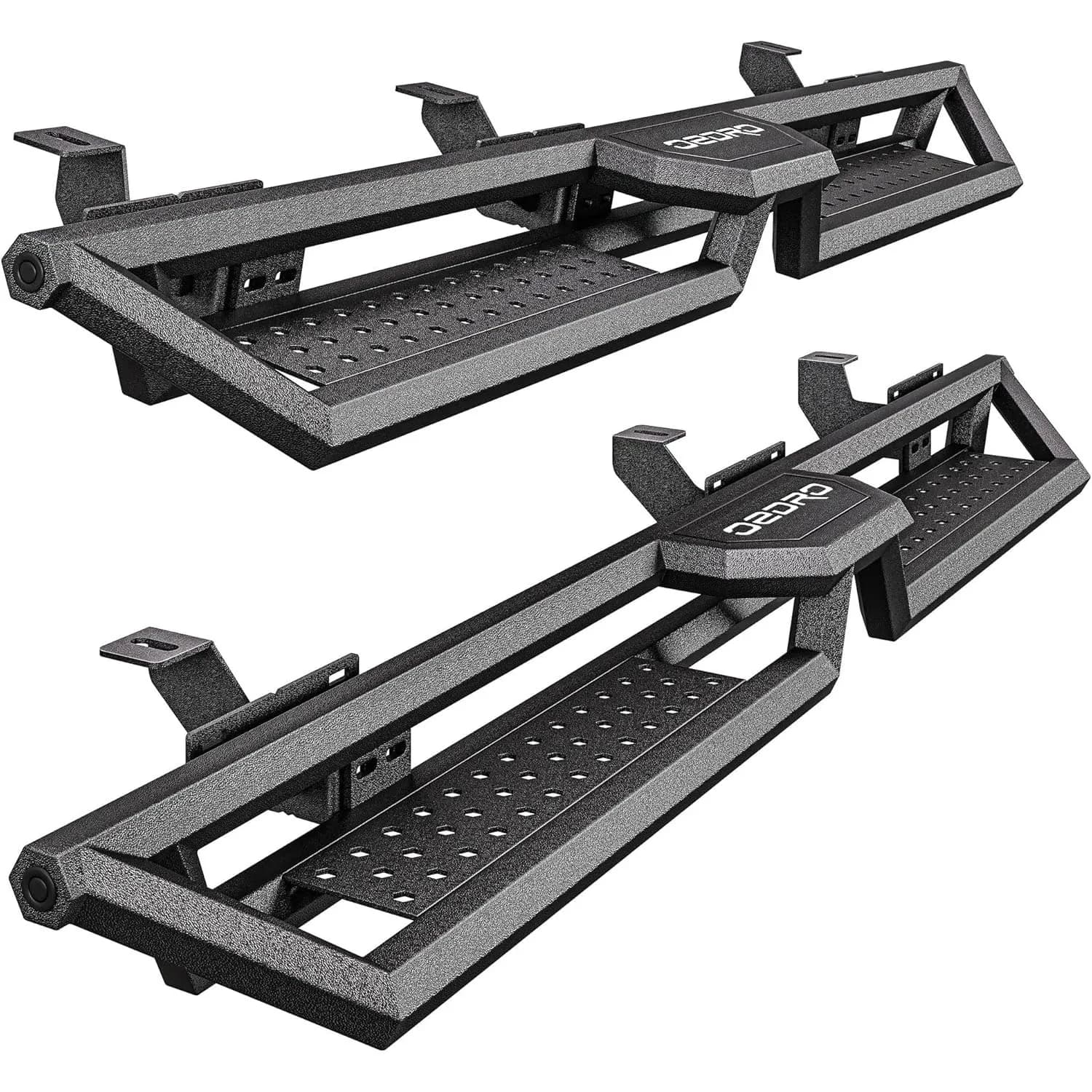 OEDRO Running Boards Compatible with 2018-2026 Jeep Wrangler JL 4 Door, 6.8" Two Stairs Side Steps Black Powder Coated Nerf Bar