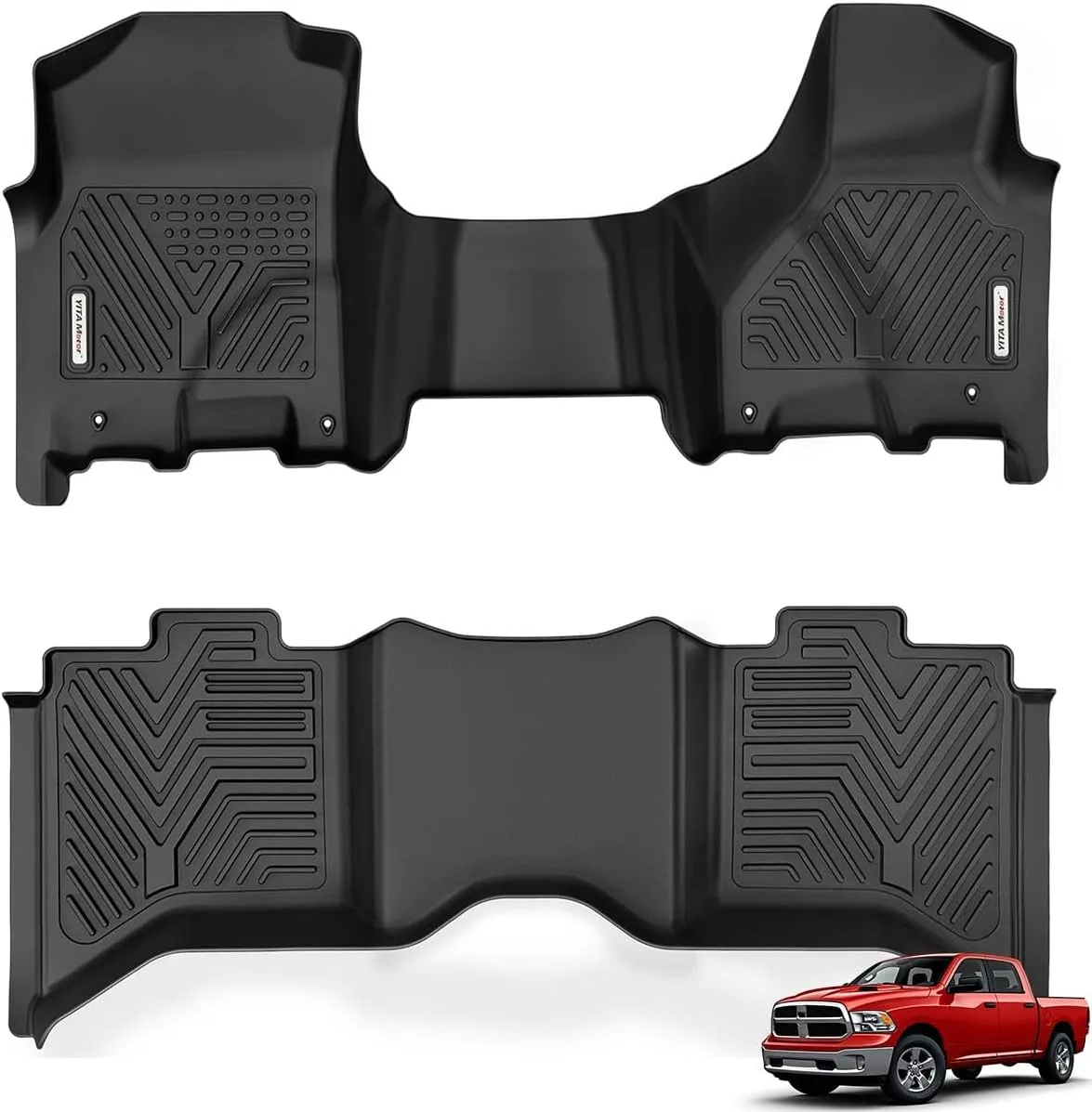 YITAMOTOR Floor Mats for 2013-2024 Ram 1500 2500 3500 Crew Cab