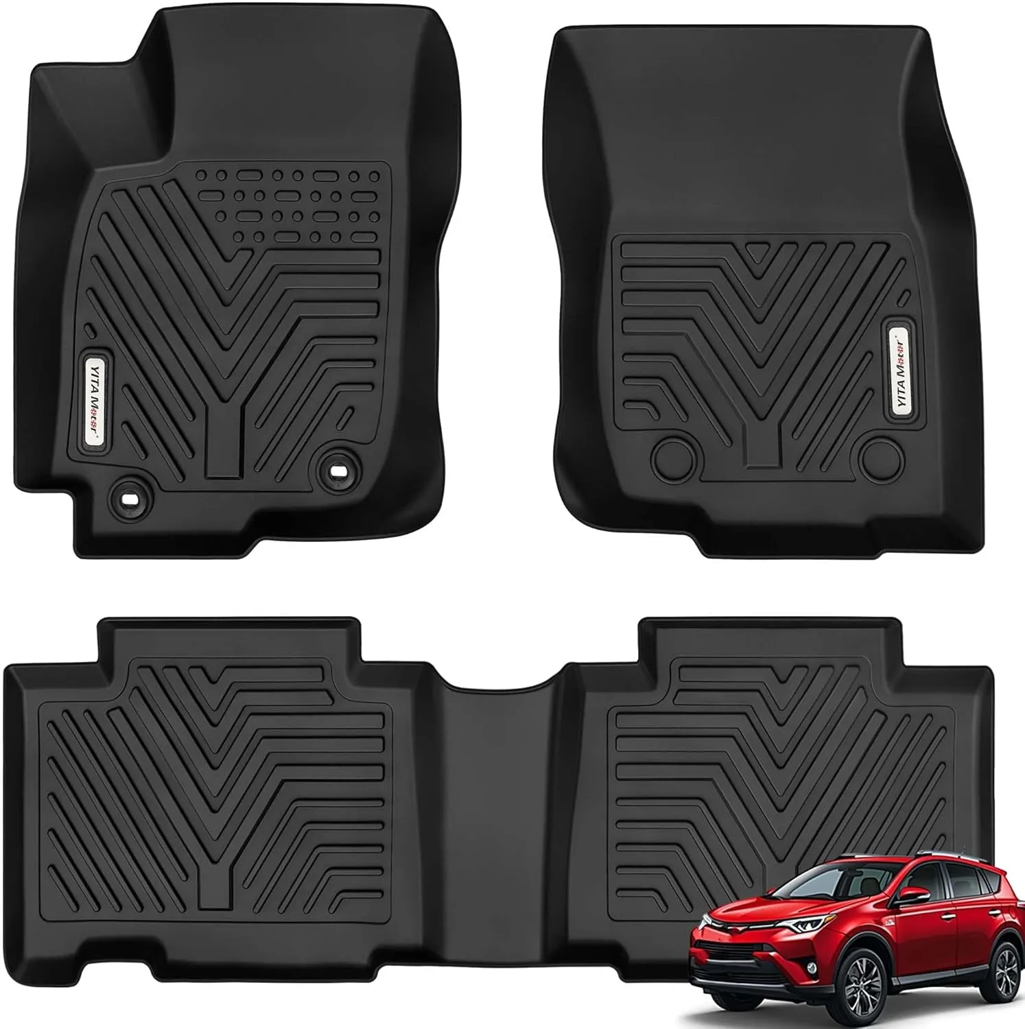 YITAMOTOR Floor Mats for 2013-2018 Toyota RAV4 Gas, Custom Fit TPE Liners