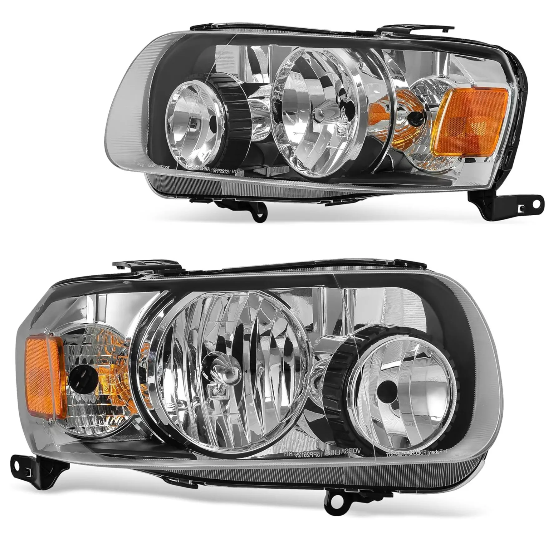 YITAMOTOR Headlights Assembly for 2005 2006 2007 Ford Escape | Black Housing, Amber Reflector, Clear Lens