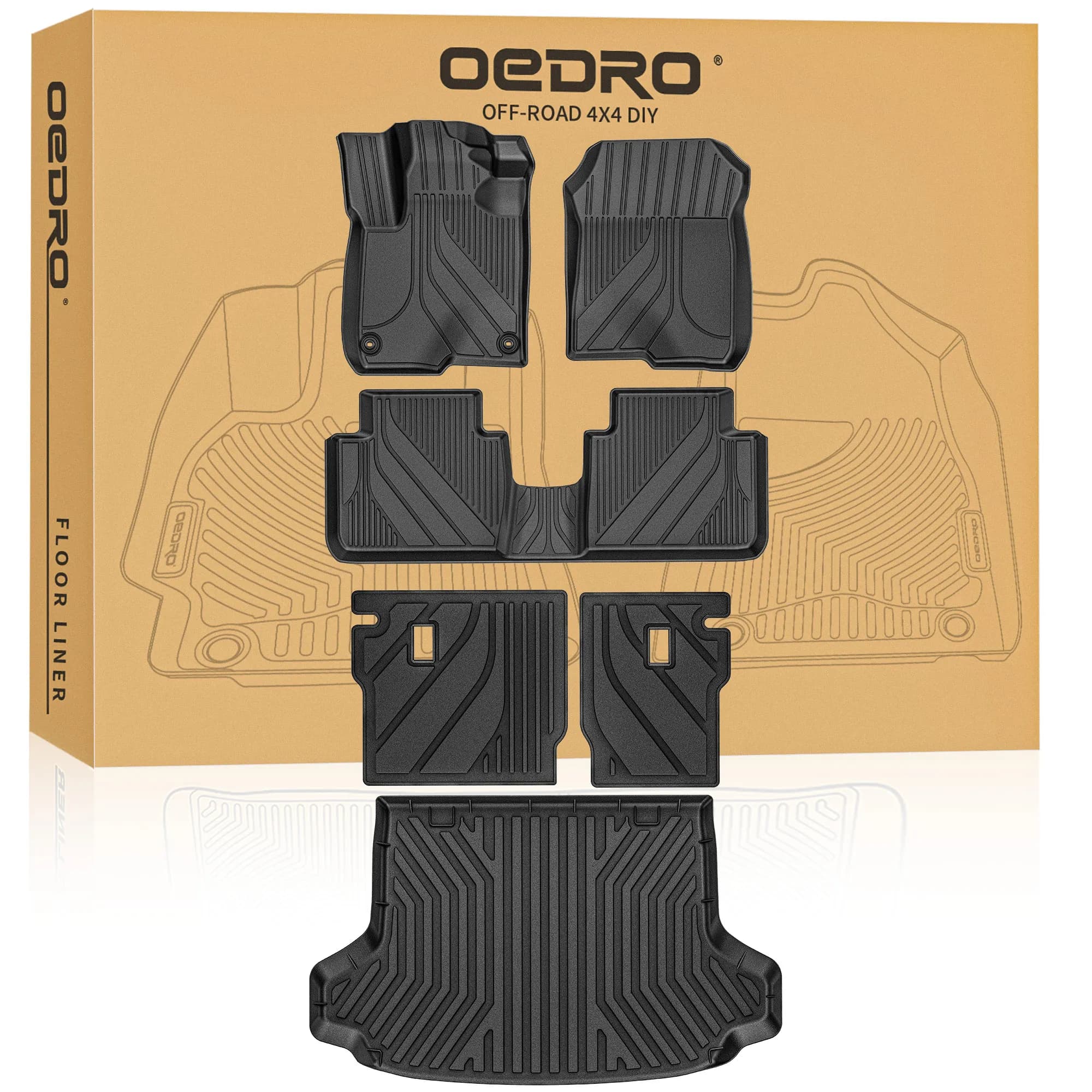 OEDRO Floor Mats Full Set & Backrest Fit for 2027-2023 Honda HR-V & 2025 2026 Acura ADX, Custom Fit TPE All Weather Floor Liners