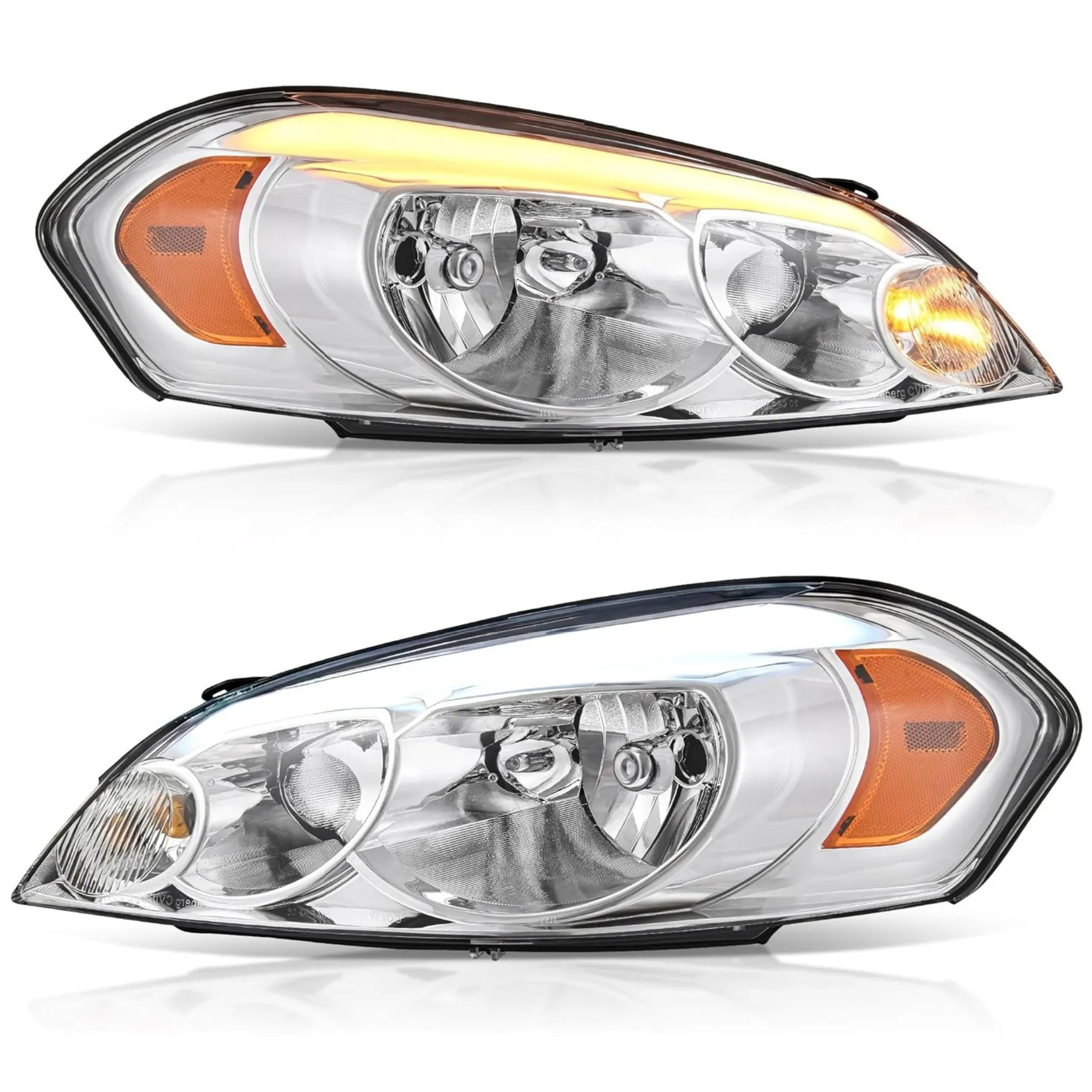 YITAMOTOR LED DRL Headlights for 2006-2013 Chevy Impala & Monte Carlo | Chrome