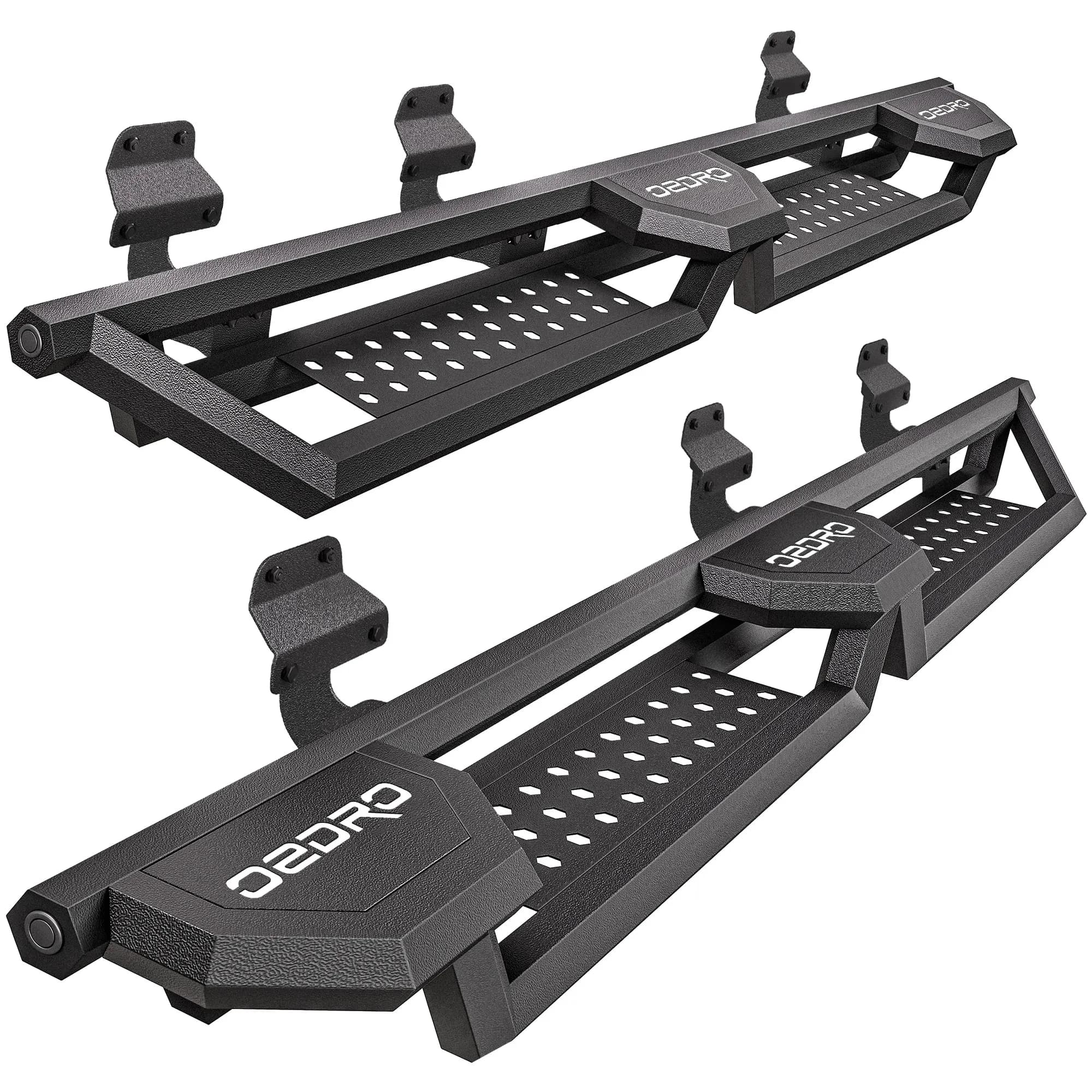 OEDRO 6.8 Inch Dual-Raised Running Boards Fit 2015-2026 Ford F-150 SuperCrew Cab & 2017-2026 F-250 F-350 Super Duty Crew Cab, Heavy Duty Drop Steps