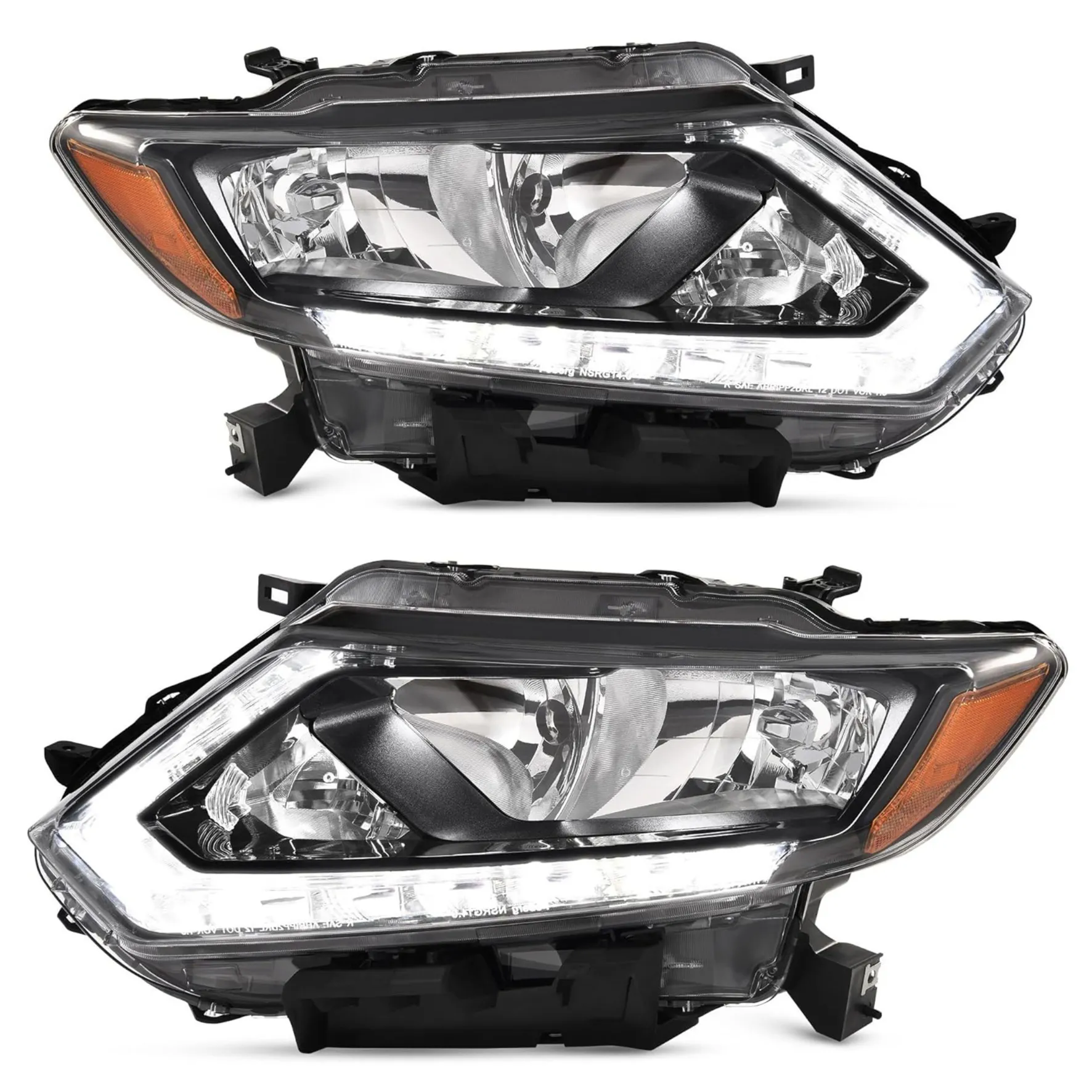 LED DRL Headlight Assembly for 2014–2016 Nissan Rogue | Black Housing | YITAMOTOR