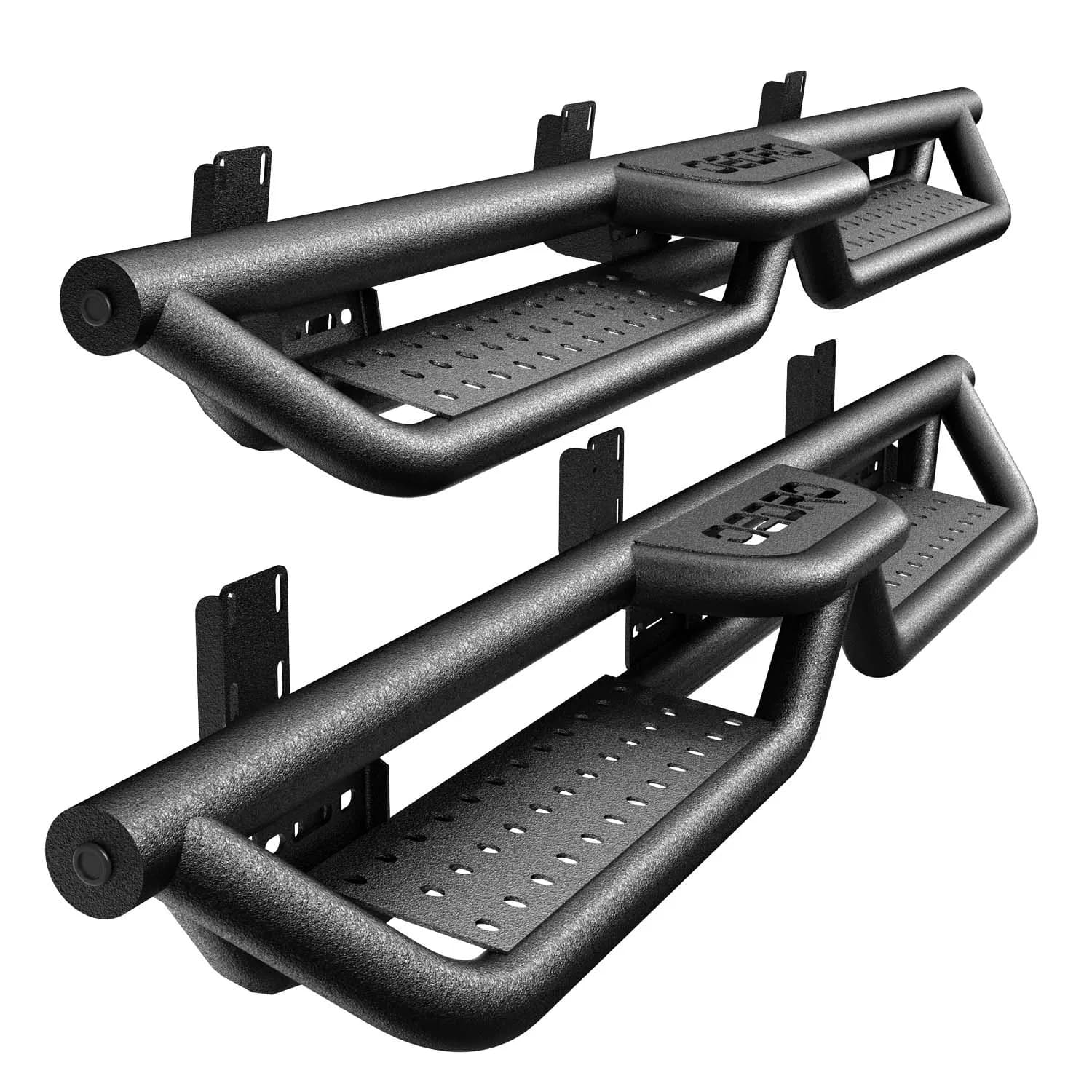 OEDRO 6 Inch Two-Step Running Boards Fit 1999-2016 Ford F-250 F-350 Super Duty Crew Cab, Heavy Duty Steel Nerf Bars Side Steps, 550 lbs Capacity