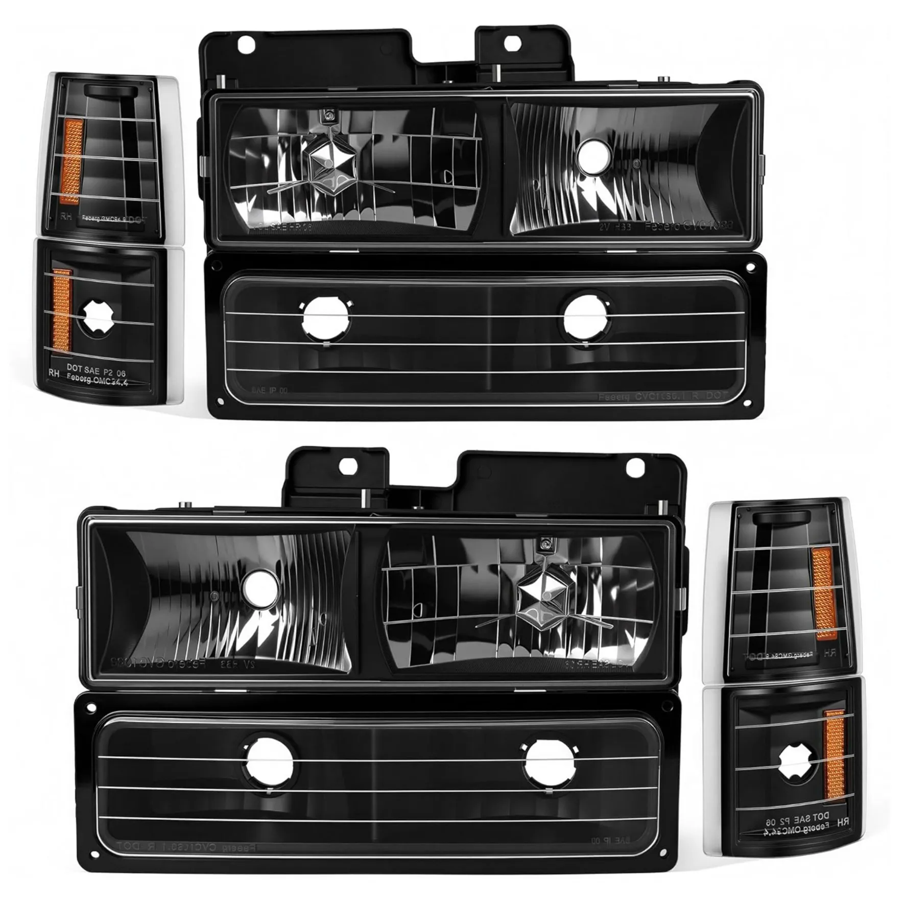 Headlight Assembly for 1994–1999 Chevy C/K 1500 2500 3500 | Black Housing | YITAMOTOR