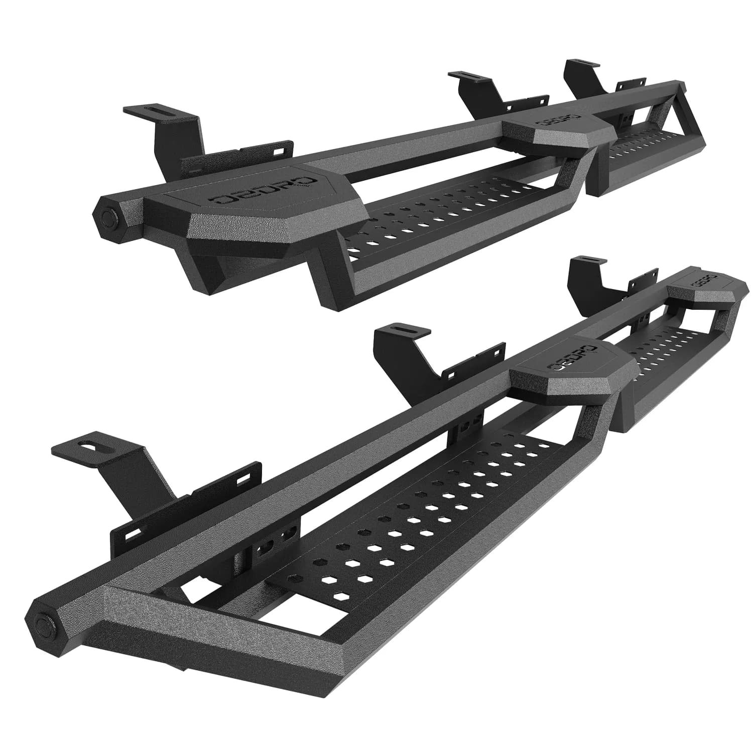 OEDRO Bed Access Running Boards Fits 2018-2026 Jeep Wrangler JL 4 Doors | 6.8" Two Raised Side Steps | Bolt-On Heavy Duty Step Bars
