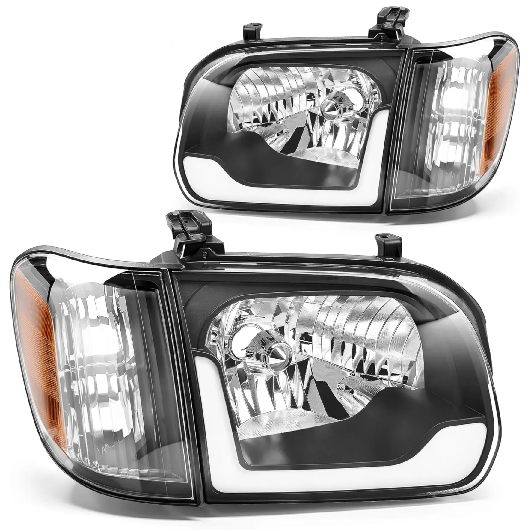 YITAMOTOR LED DRL Headlight Assembly for 2005-2006 Toyota Tundra Double Cab & 2005-2007 Sequoia, Pair
