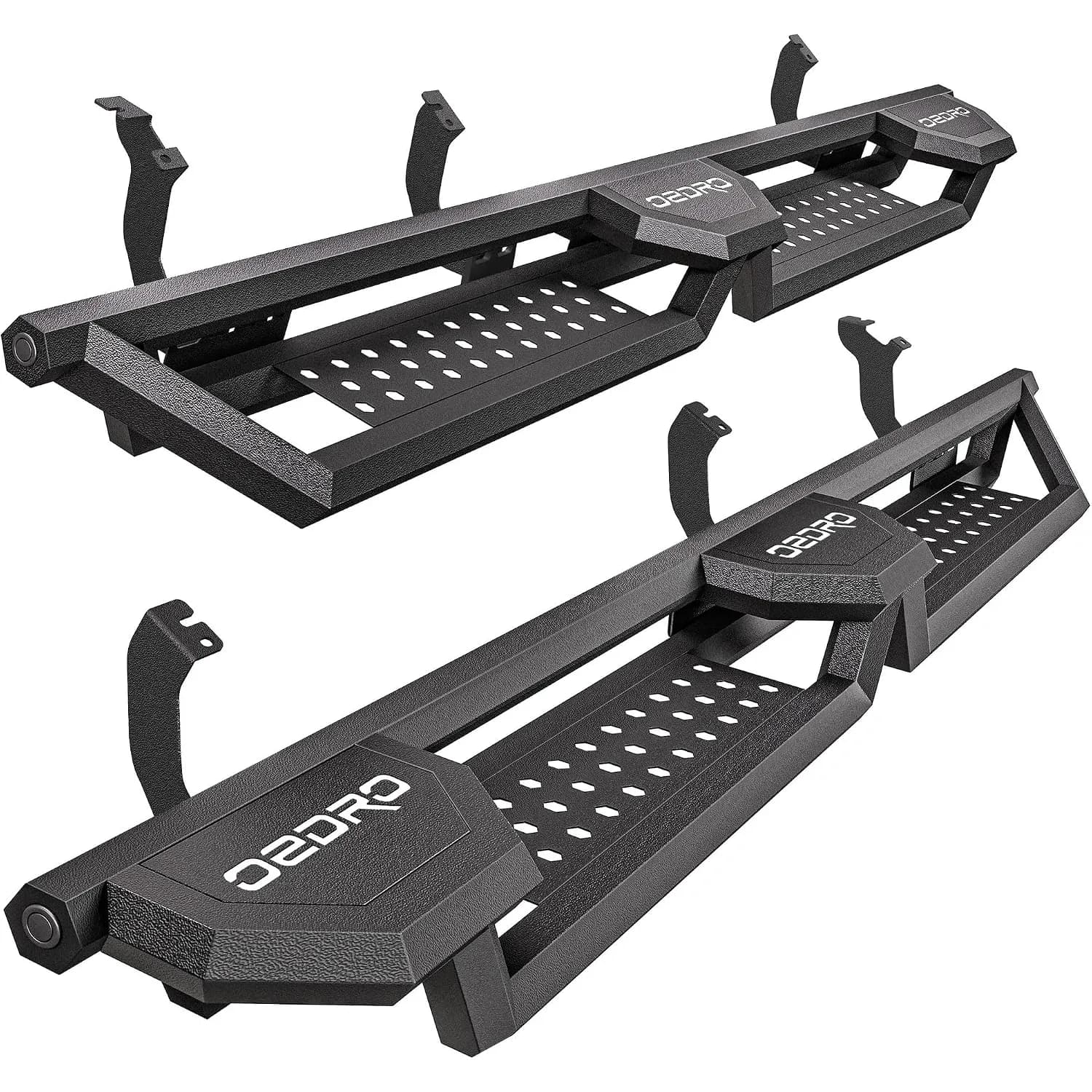 OEDRO 6.8 inches Running Boards Compatible with 2022-2026 Toyota Tundra Crewmax Cab, Bed Access Side Steps, Two Raised Step Nerf Bars Black Carbon Ste