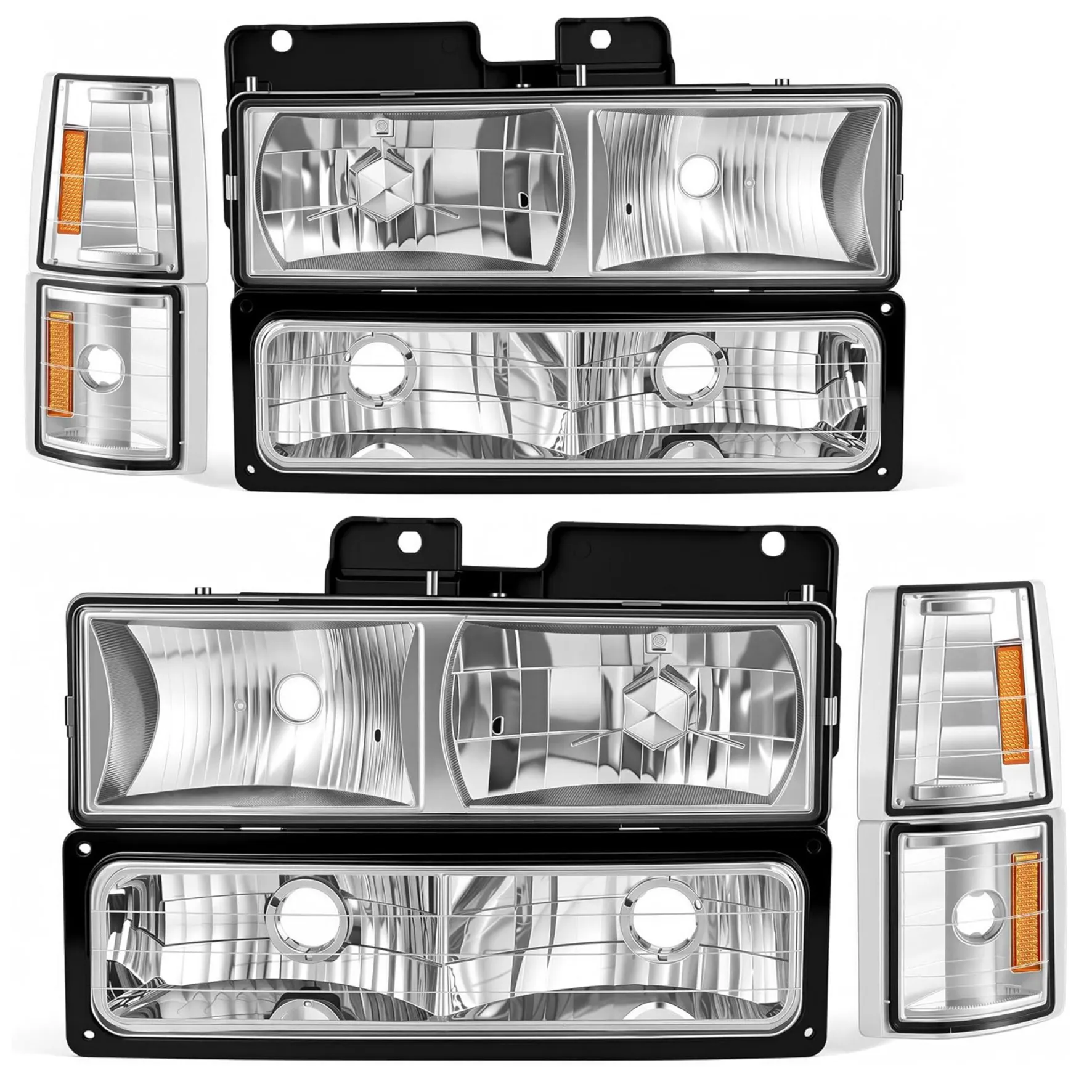 Headlight Assembly for 1994–1999 Chevy C/K 1500 2500 3500 | Chrome Housing | YITAMOTOR