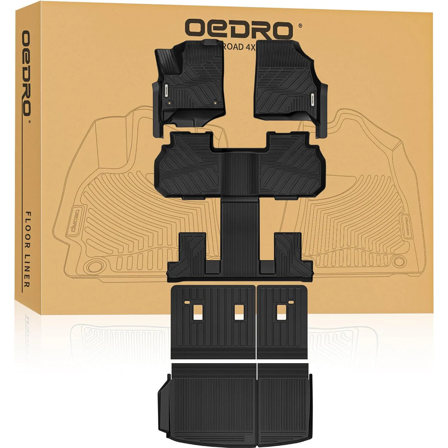 OEDRO Floor Mats & Cargo Liner for Chevy Traverse 2024-2026 (Only 7 Seats) | GMC Acadia 2024-2026 (Only 7 Seats) & Buick Enclave 2025-2026 mat