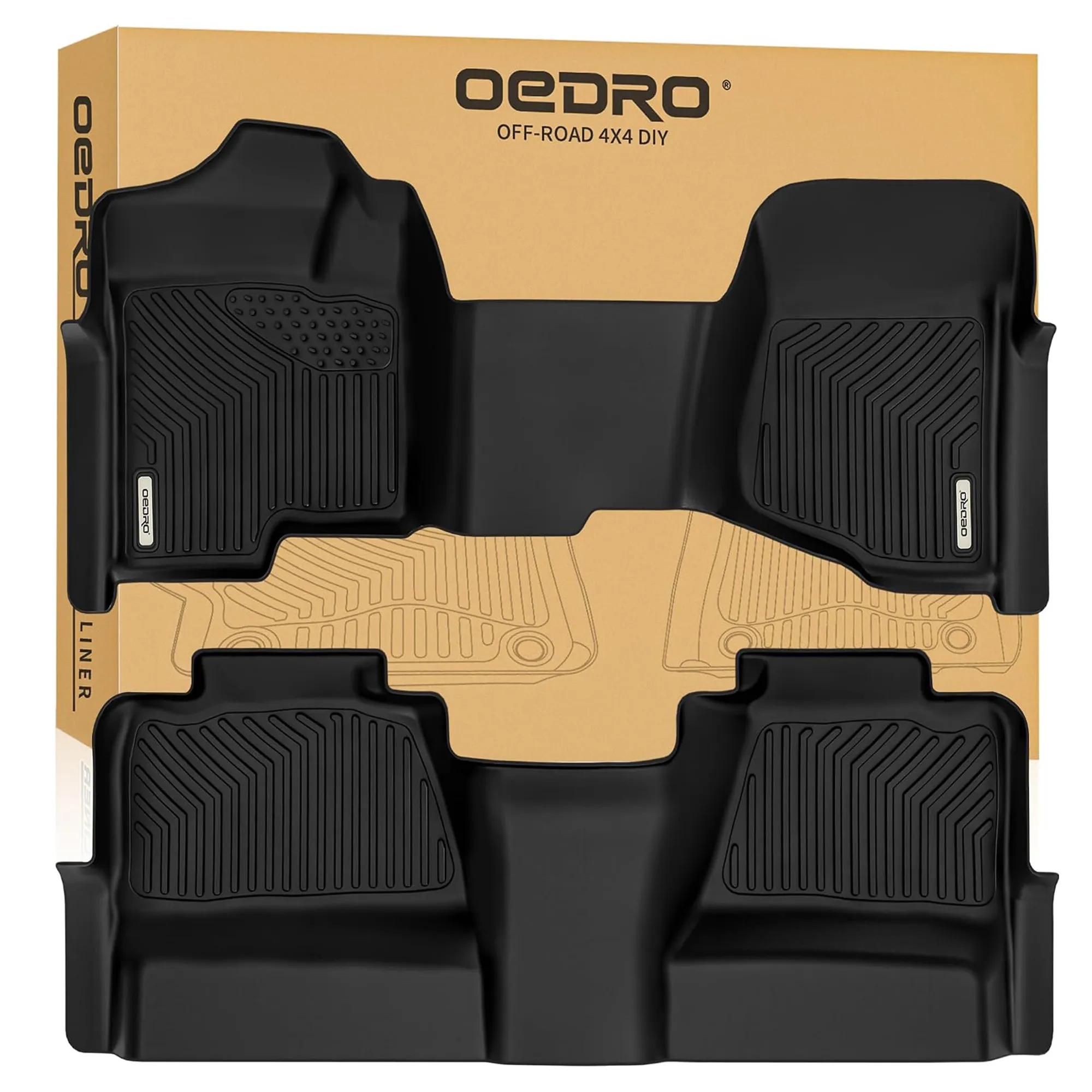 OEDRO Floor Mats for 2007-2013 Silverado/Sierra 1500, 2007-2014 Silverado/Sierra 2500/3500 HD Crew Cab