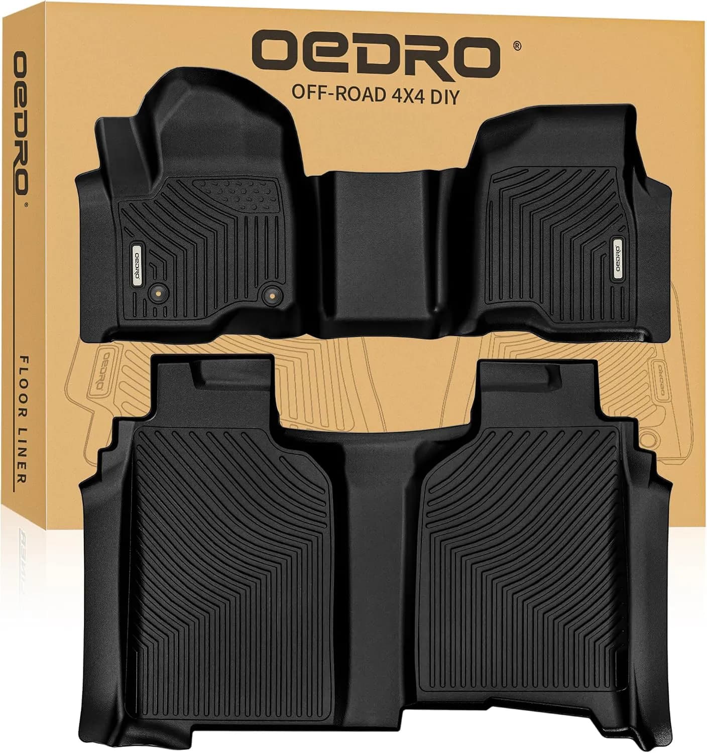 Floor Mats Fit for 2019-2026 Chevy Silverado/GMC Sierra 1500 & 2020-2025 GMC Sierra 2500HD/3500HD Crew Cab Bench Seating w/o Rear Storage Box