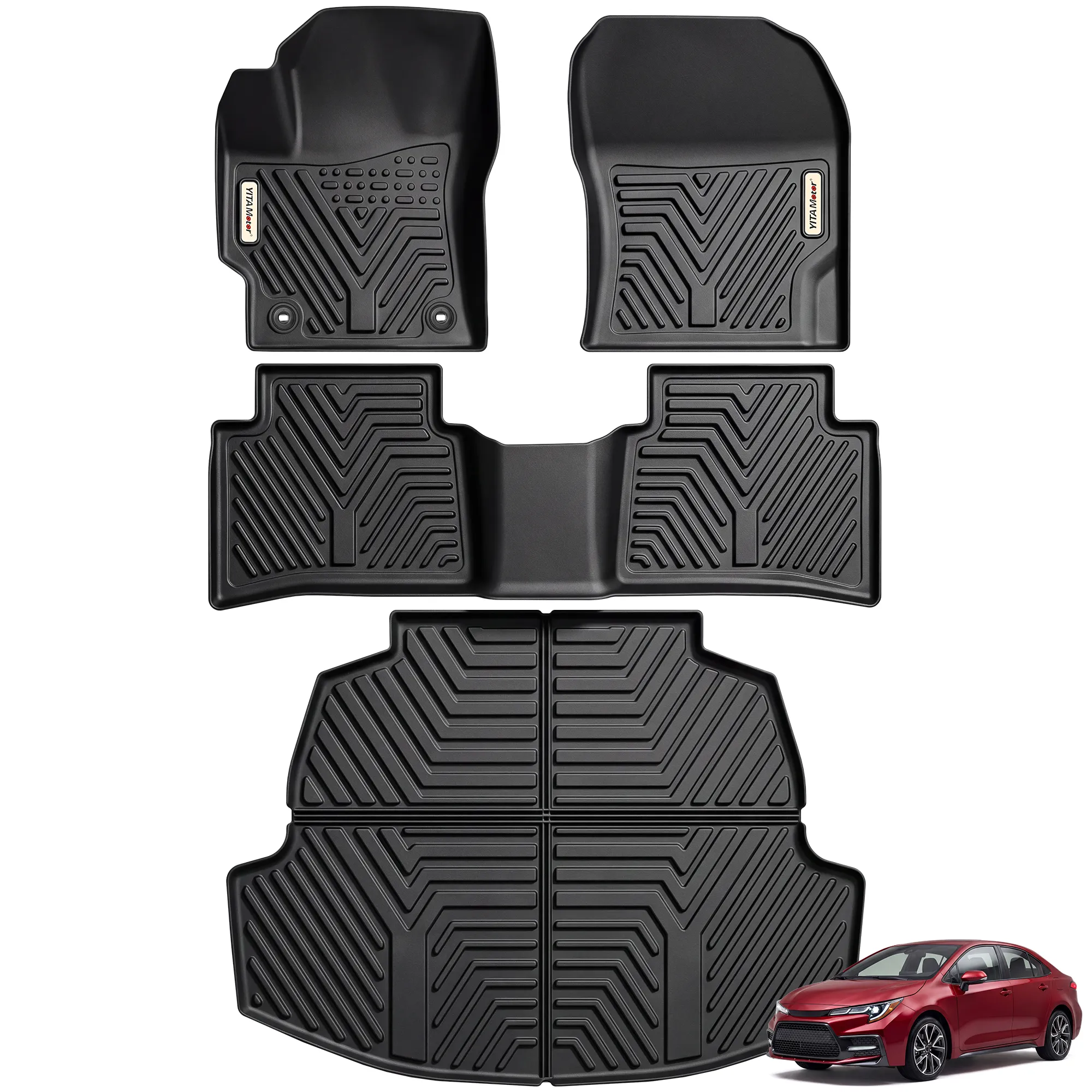 YITAMOTOR Floor Mats & Cargo Liner for 2020-2026 Toyota Corolla | TPE All Weather Floor Liners