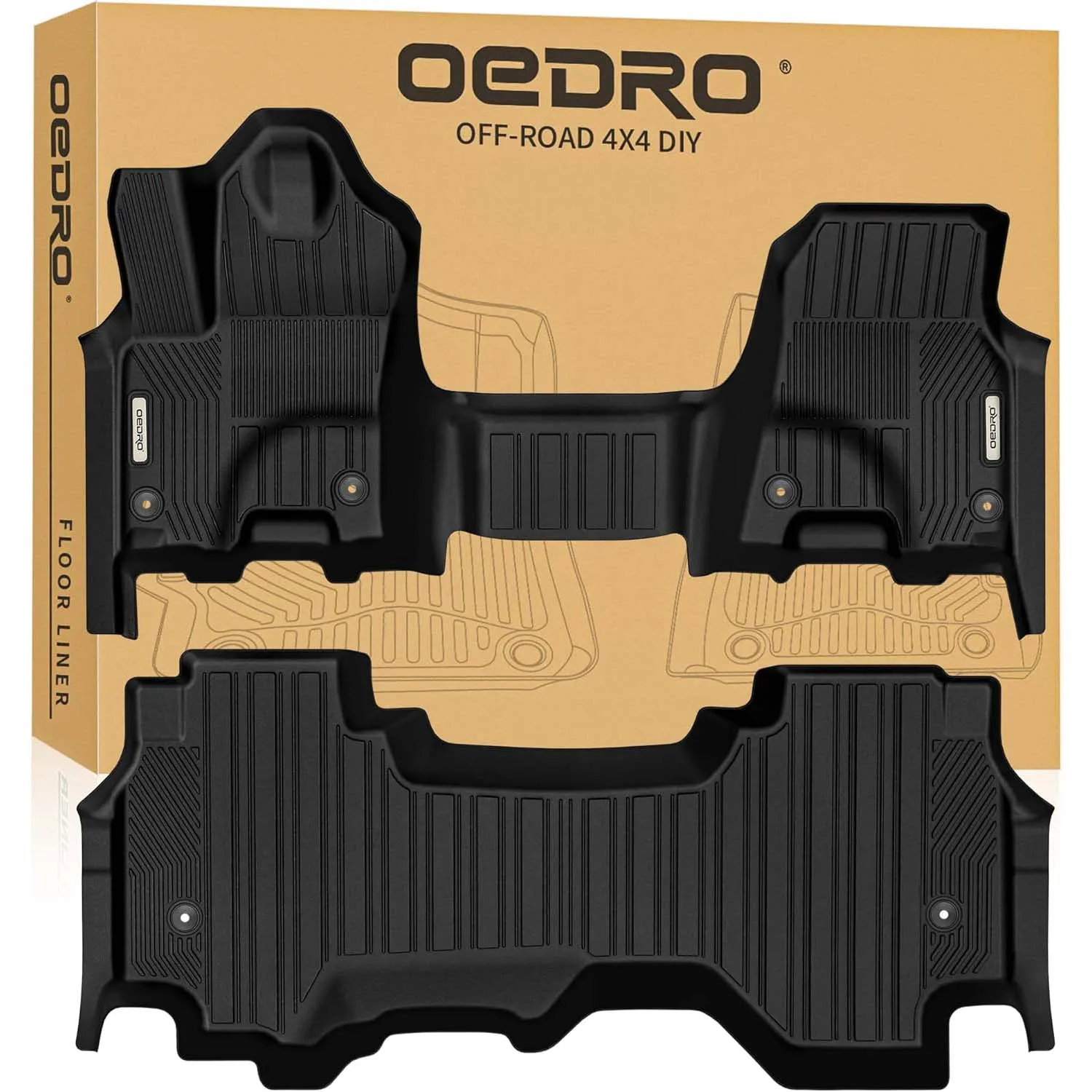 OEDRO Floor Mats Fit for 2025-2026 RAM 1500 Quad Cab Bench Seat Without Rear Under Seat Storage, Custom Fit TPE All Weather Floor Liners