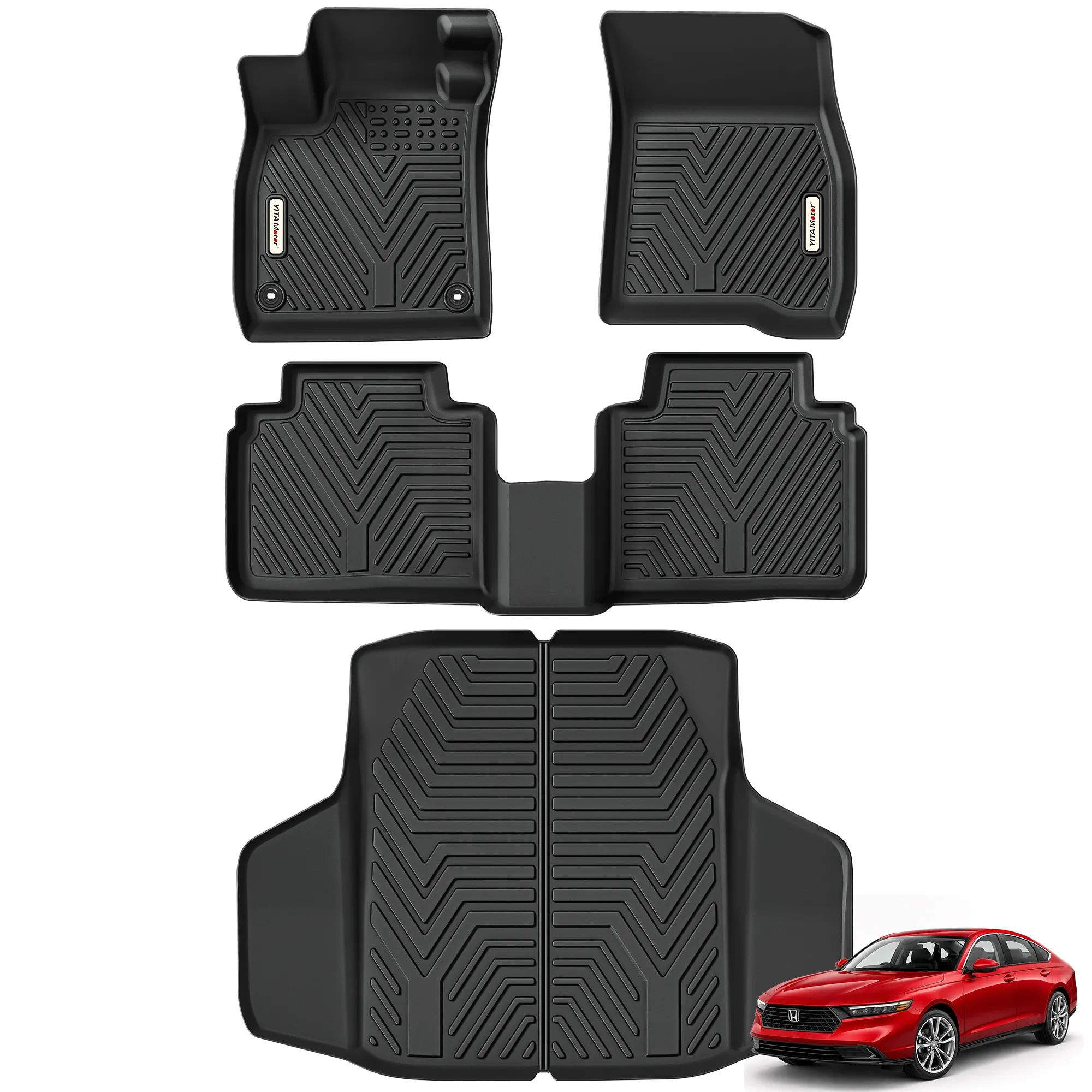 YITAMOTOR Floor Mats for 2023-2026 Honda Accord & Hybrid | TPE All Weather Floor Liners