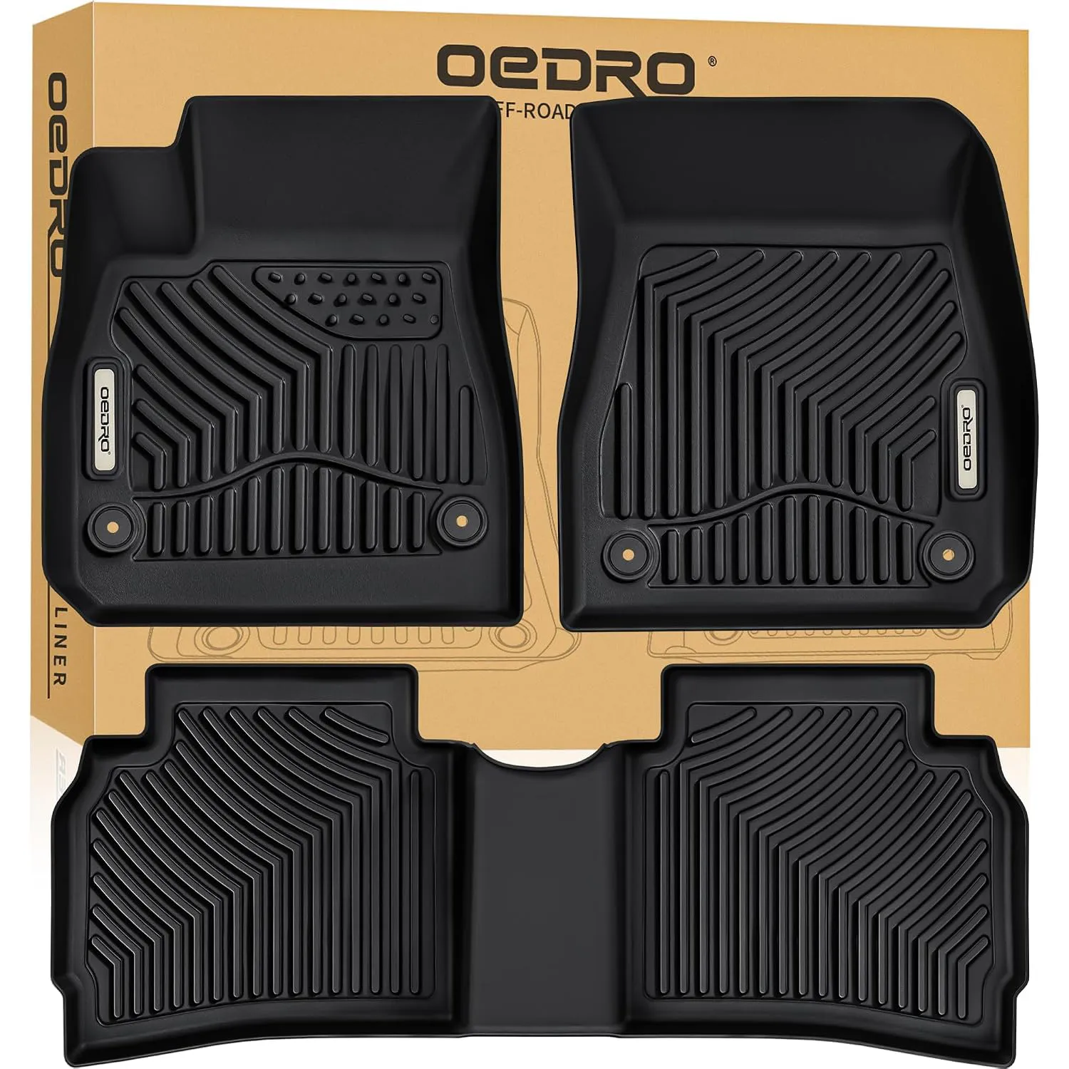 OEDRO Floor Mats Liners for 2016-2025 Chevy Malibu, All-Weather Guard Full Set Liners