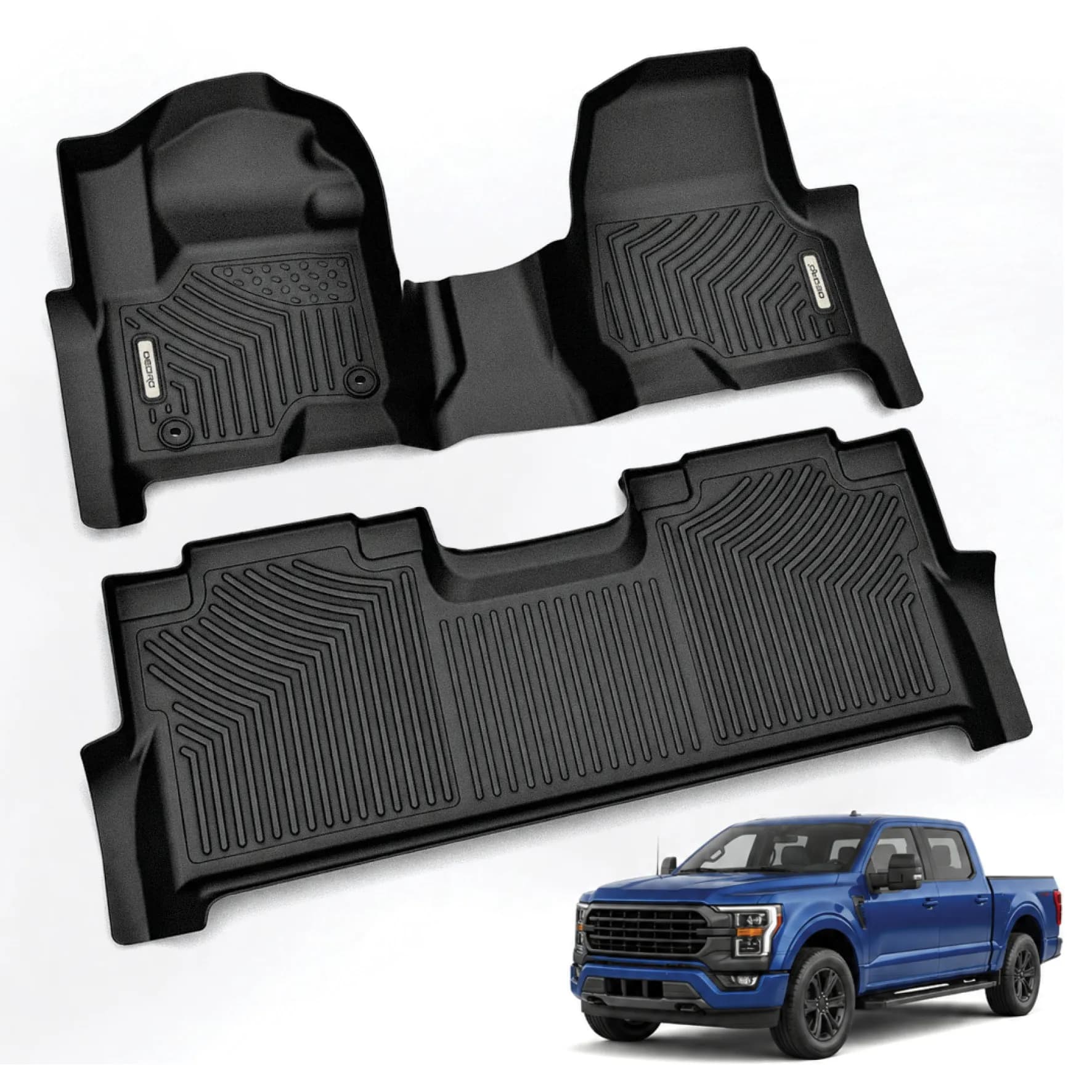 OEDRO Floor Mats for 2017-2026 Ford F250/F350 Super Duty Crew Cab with 1st Row Bench Seat, with Factory Storage Box