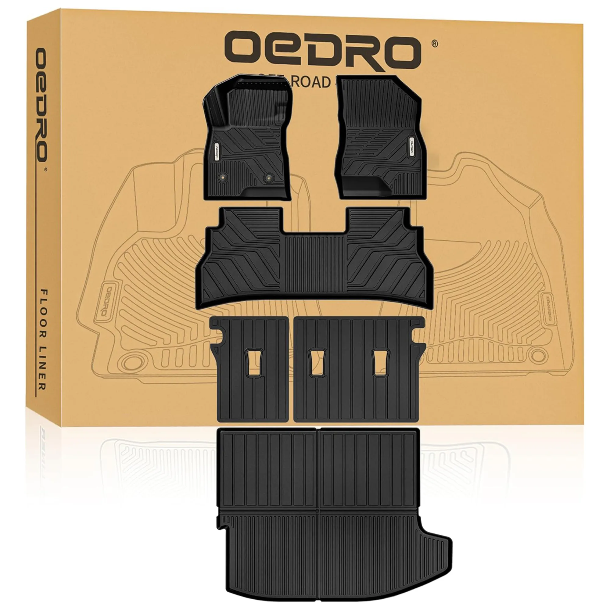 OEDRO Custom Fit Floor Mats & Trunk Mat with Backrest for 2024–2026 Chevy Trax & Buick Envista, TPE All-Weather Full Set, Anti-Slip Interior Protectio