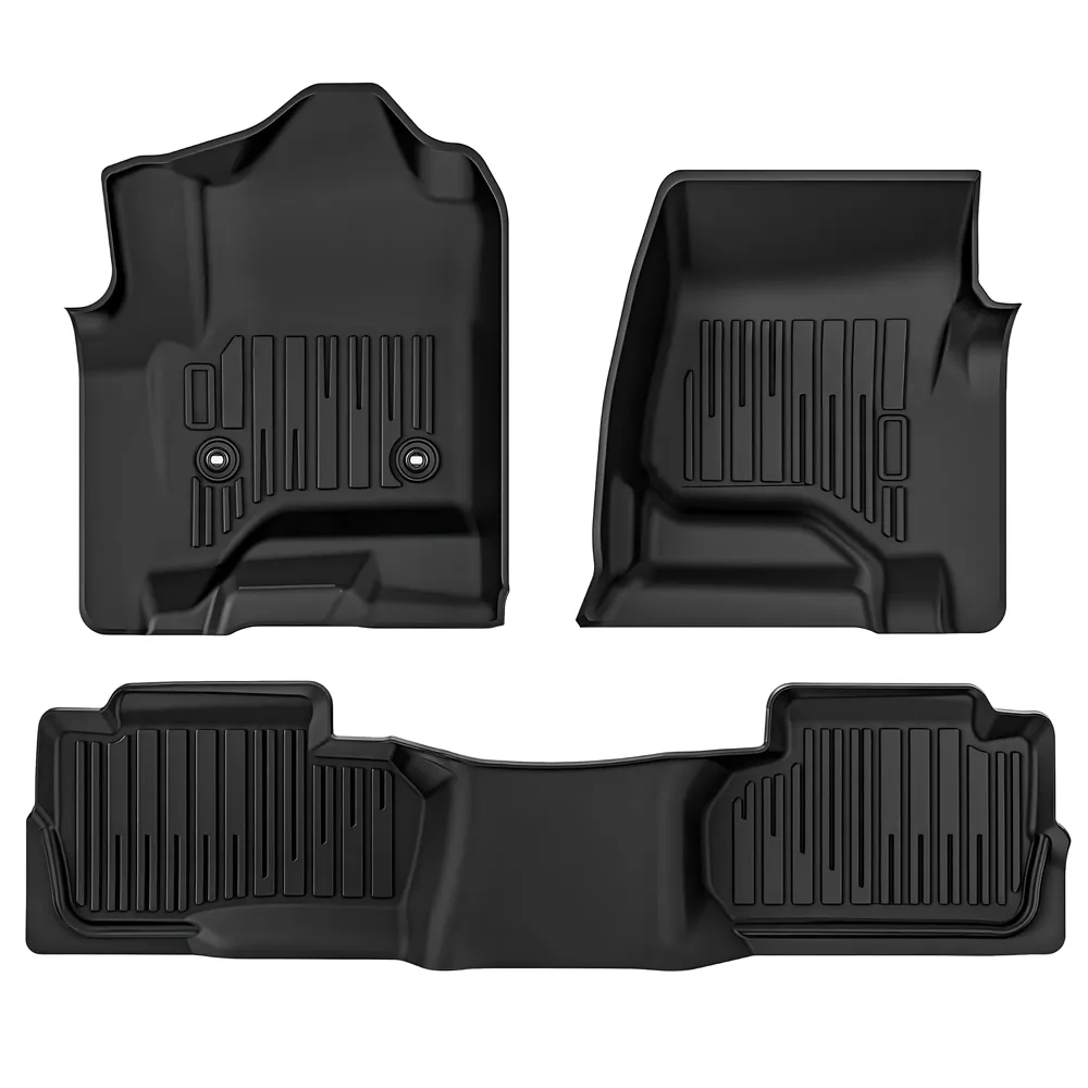 YITAMOTOR TPE Floor Mats for 2014-2018 Chevy Silverado/GMC Sierra 1500 & 2015-2019 2500HD/3500HD Double Cab