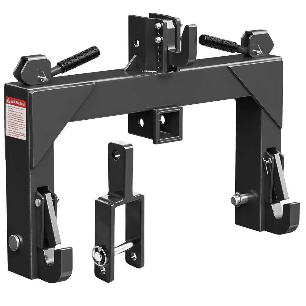 YITAMOTOR 3 Point Quick Hitch for Category 1 Tractors, 3000 LBS 3-Point Hitch Adapter with 2" Receiver, 5-Position Adjustable Hook
