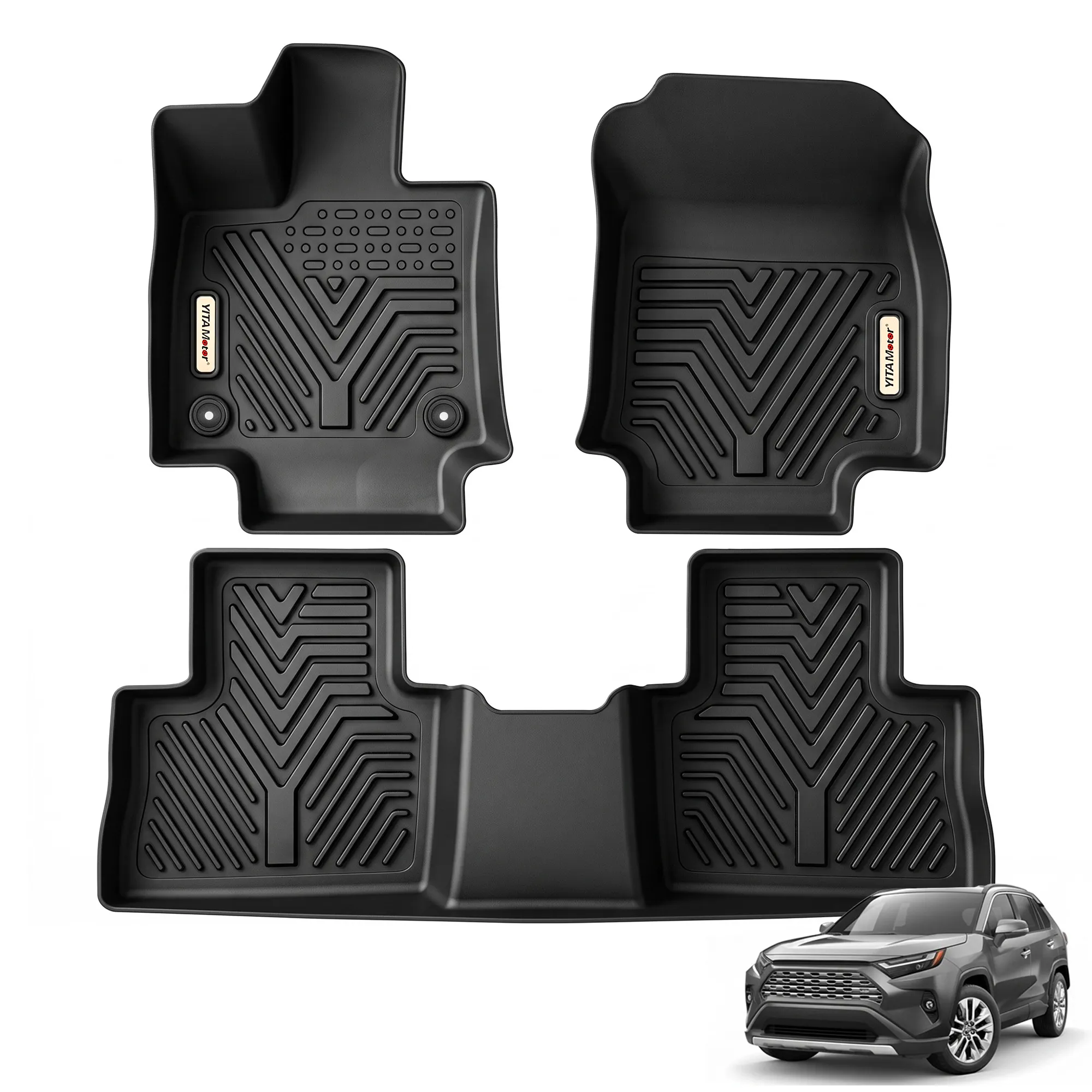 YITAMOTOR Floor Mats for Toyota RAV4 2019-2025 All Weather TPE Liners