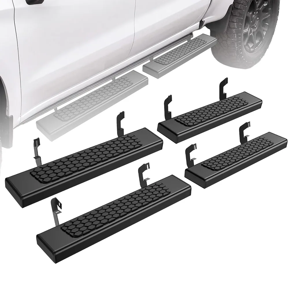 YITAMOTOR Split Drop Running Boards for 2007-2018 Chevy Silverado/GMC Sierra 1500 & 2007-2019 2500HD/3500HD Crew Cab, Black
