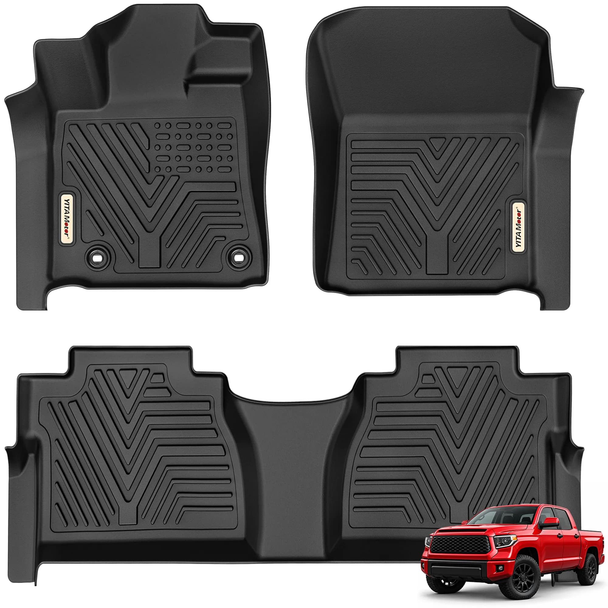 YITAMOTOR Floor Mats for Toyota Tundra 2014-2021 All Weather TPE Floor Liners