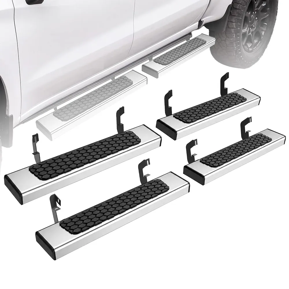 YITAMOTOR Split Drop Running Boards for 2007-2018 Chevy Silverado/GMC Sierra 1500 & 2007-2019 2500HD/3500HD Crew Cab, Chrome