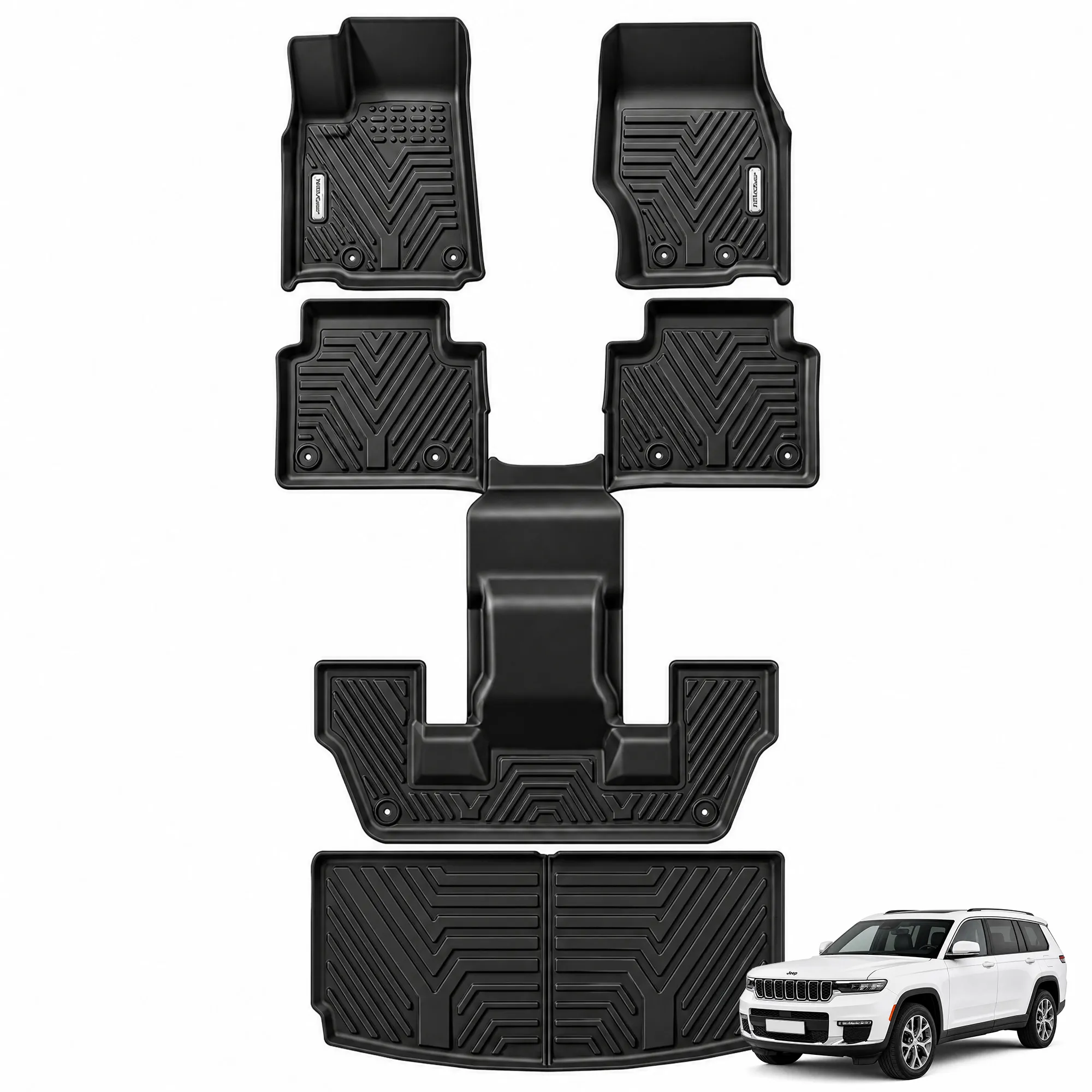 YITAMOTOR Floor Mats & Cargo Liner for Jeep Grand Cherokee L 2021-2026 TPE All Weather