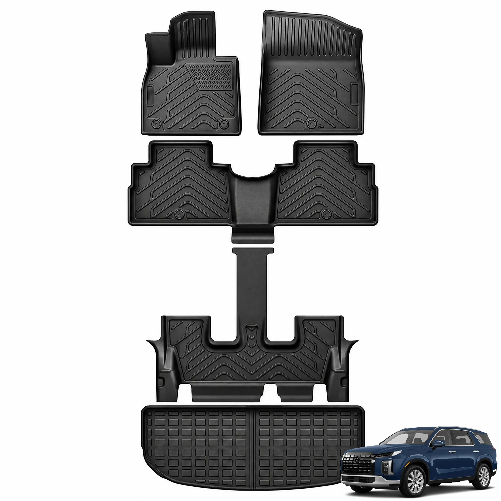 YITAMOTOR Floor Mats & Cargo Liner for Hyundai Palisade 2020-2025 3 Row