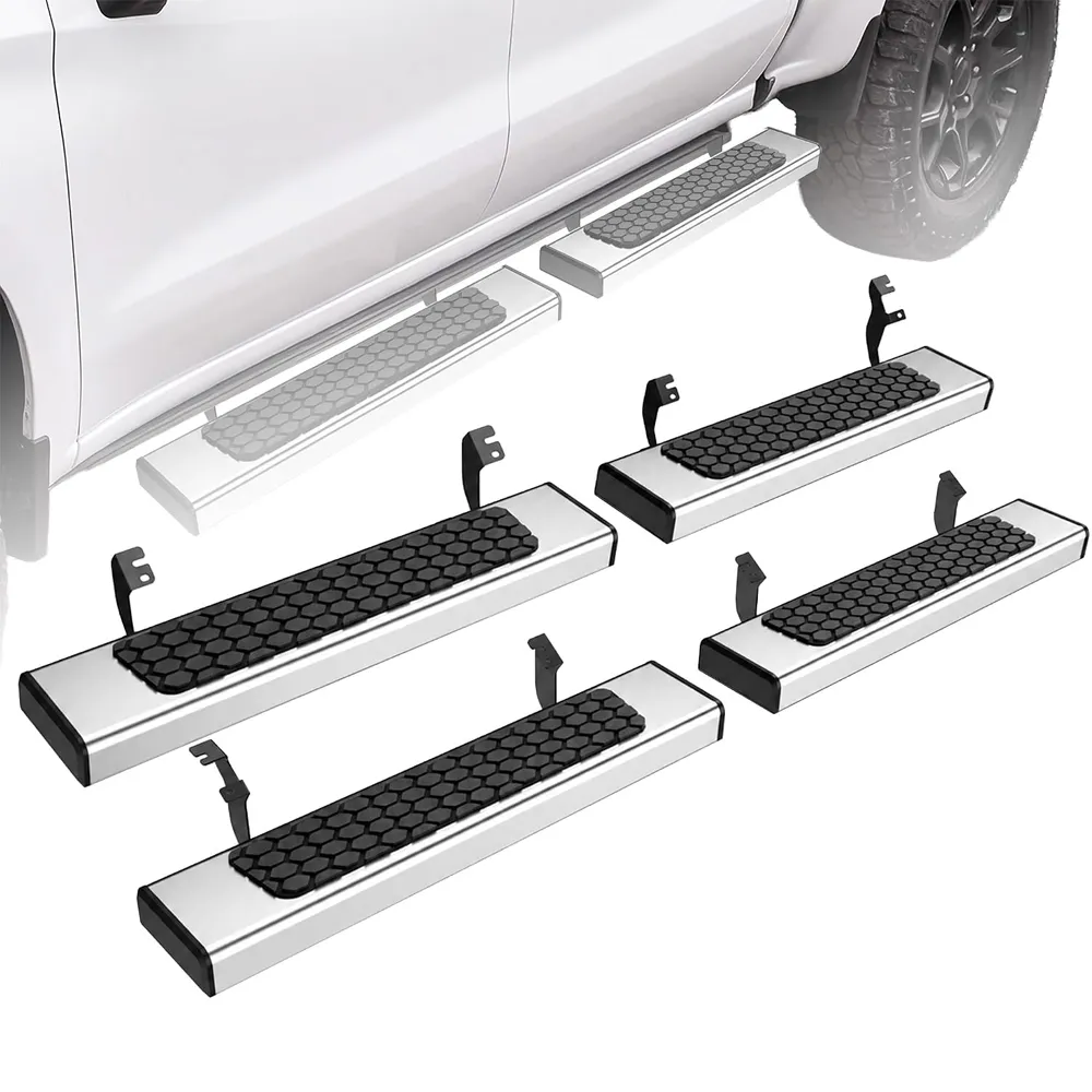 YITAMOTOR Split Drop Running Boards for 2022-2026 Toyota Tundra CrewMax Cab, Polished Silver Stainless Steel