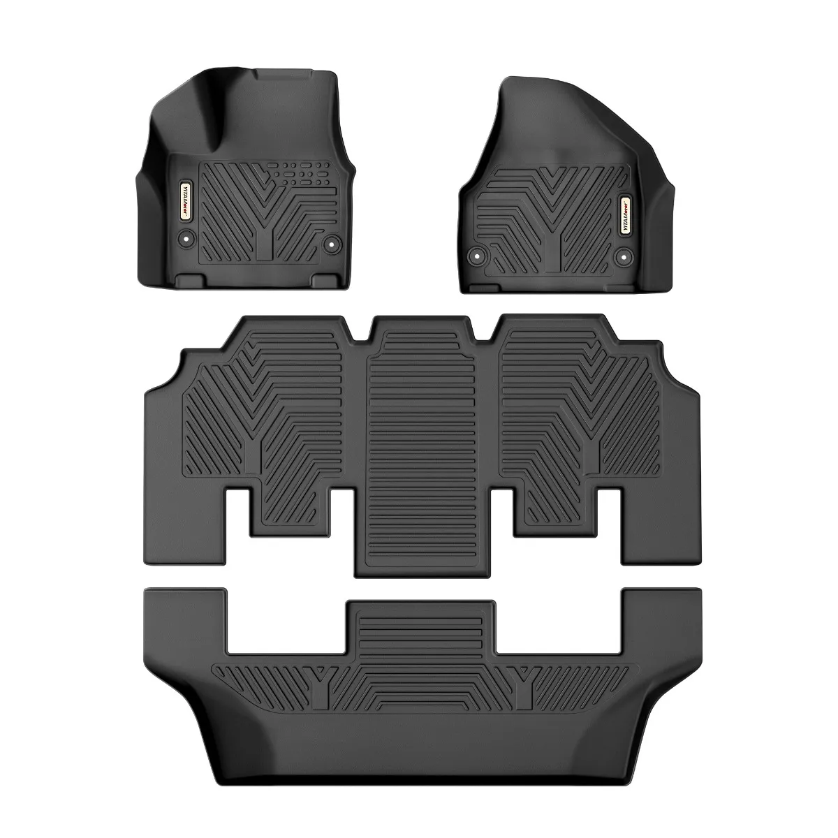 YITAMOTOR Floor Mats for 2017-2026 Chrysler Pacifica | 3-Row TPE Liners