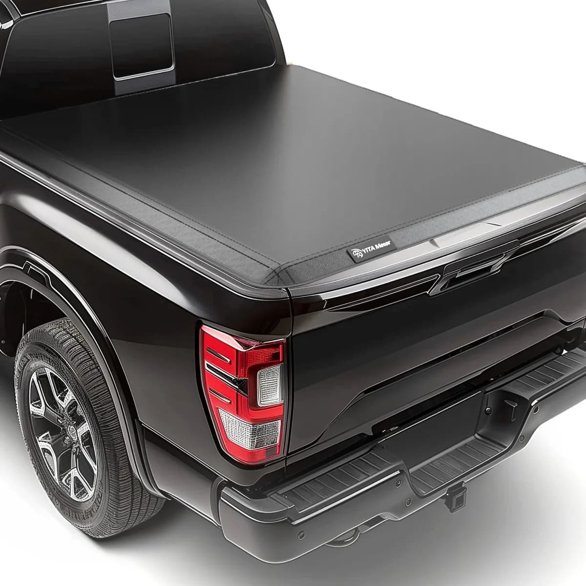 YITAMOTOR Soft Quad Fold Tonneau Cover for 2017-2024 Nissan Titan 5.5ft Bed Without Titan Box Truck Bed Cover