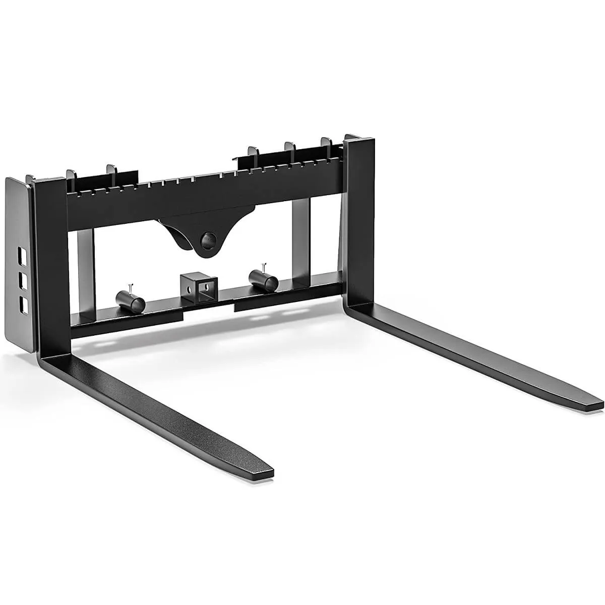 YITAMOTOR 48" Skid Steer Pallet Forks 4000 lbs, Quick Attach Fork Frame with 2" Receiver Hitch & Hay Spear Sleeves for Bobcat & Kubota