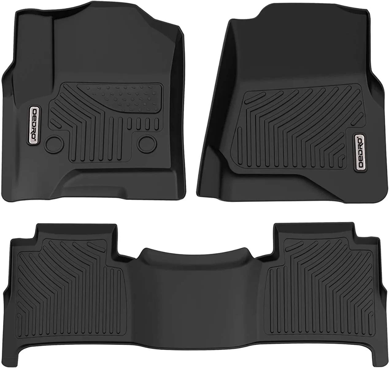 OEDRO Floor Mats for 2015-2020 Chevrolet Tahoe/GMC Yukon, Black TPE All-Weather Guard Full Set Liners