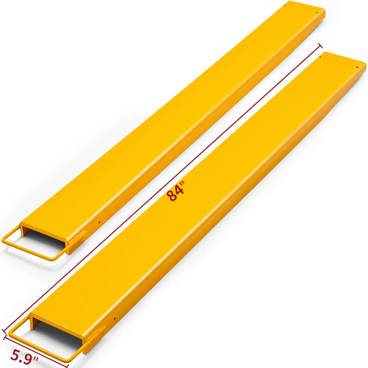 YITAMOTOR 84" Forklift Extensions, 4.5" Wide Heavy Duty Steel Pallet Fork Extensions for Forklift Truck, Yellow