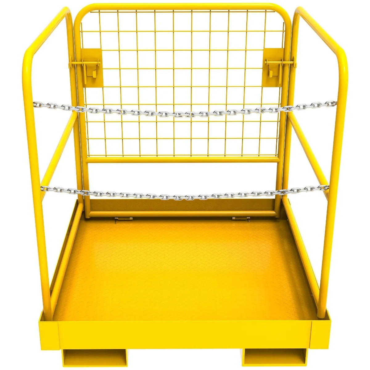 YITAMOTOR 36" x 36" Forklift Safety Cage, 1105 LBS Capacity, Foldable Forklift Work Platform with Guardrails, Safety Door & Fork Pockets