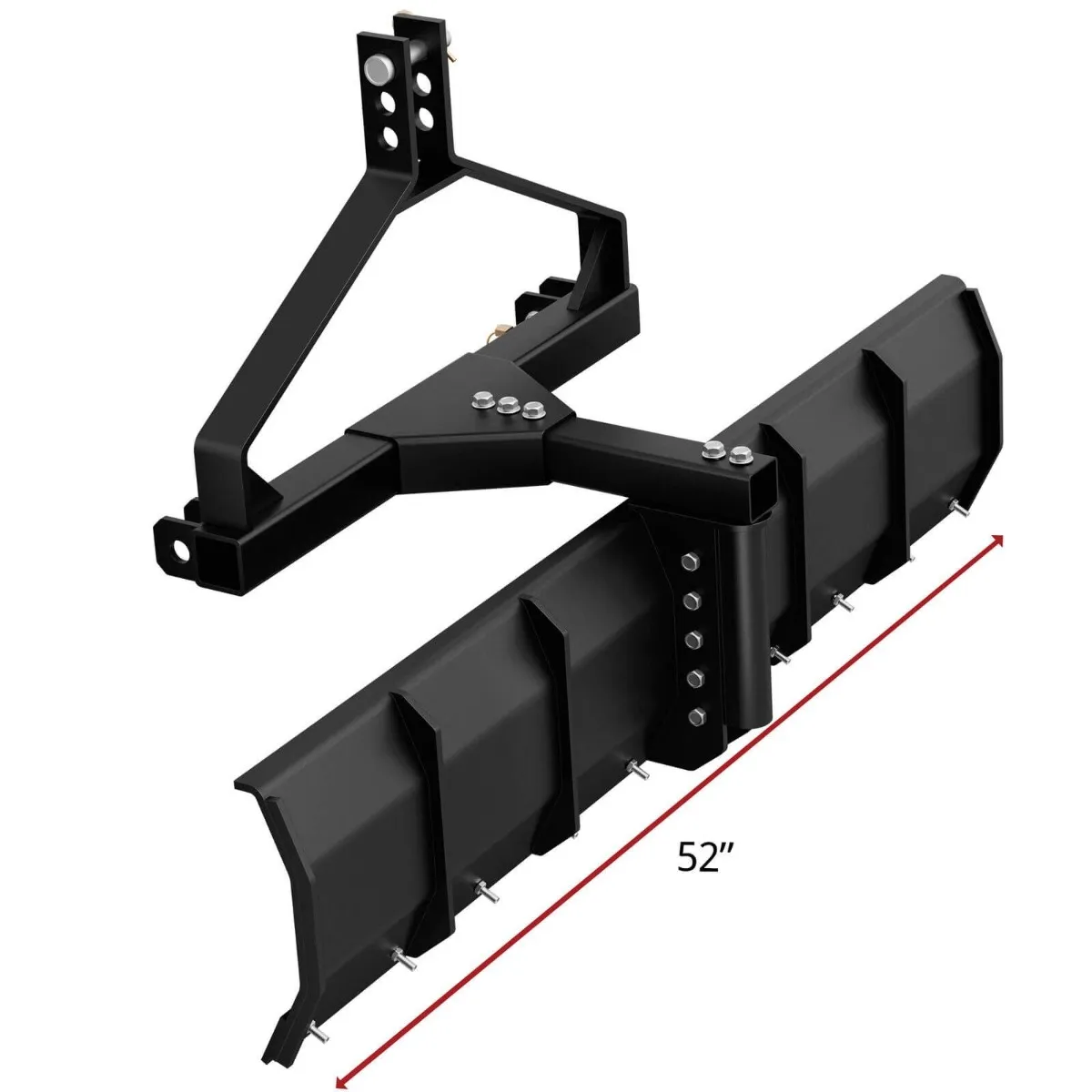 YITAMOTOR 52" Rear Grading Blade for CAT-0 & CAT-1 Tractors, 3 Point Adjustable Scraper Blade with Replaceable Wear Strip for Driveway Grading