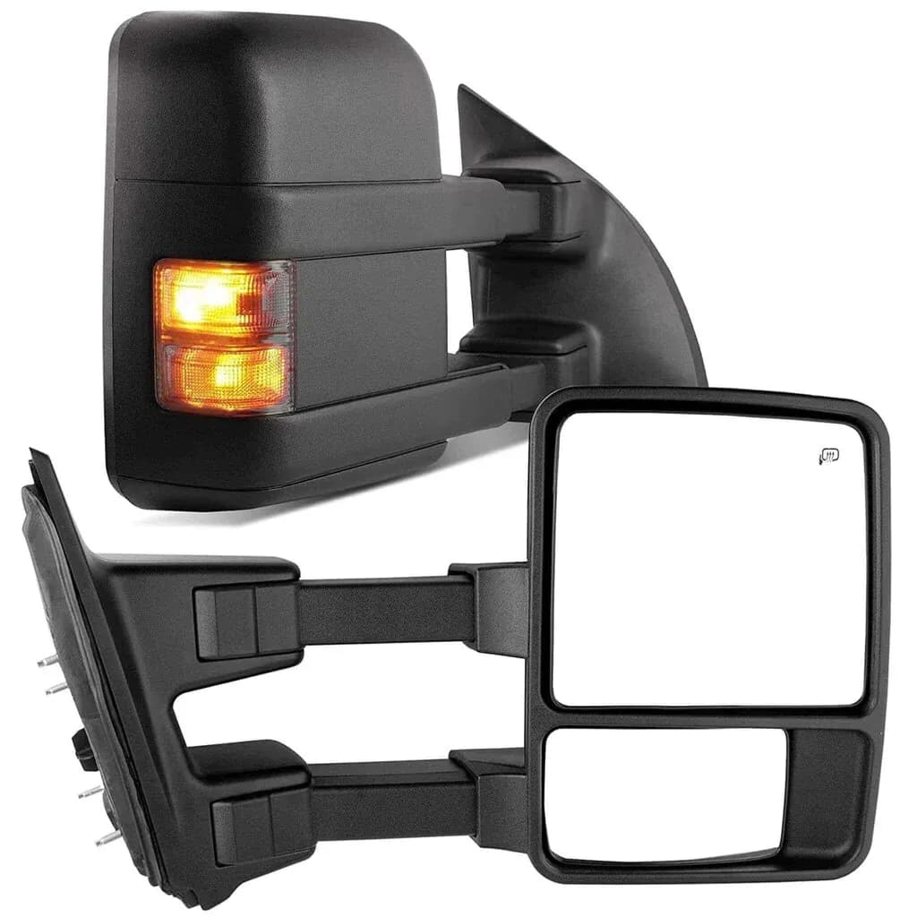 YITAMOTOR Tow Mirrors for Ford F250 F350 F450 F550 1999-2007, Excursion 2001-2005, Heated Smoke Signal