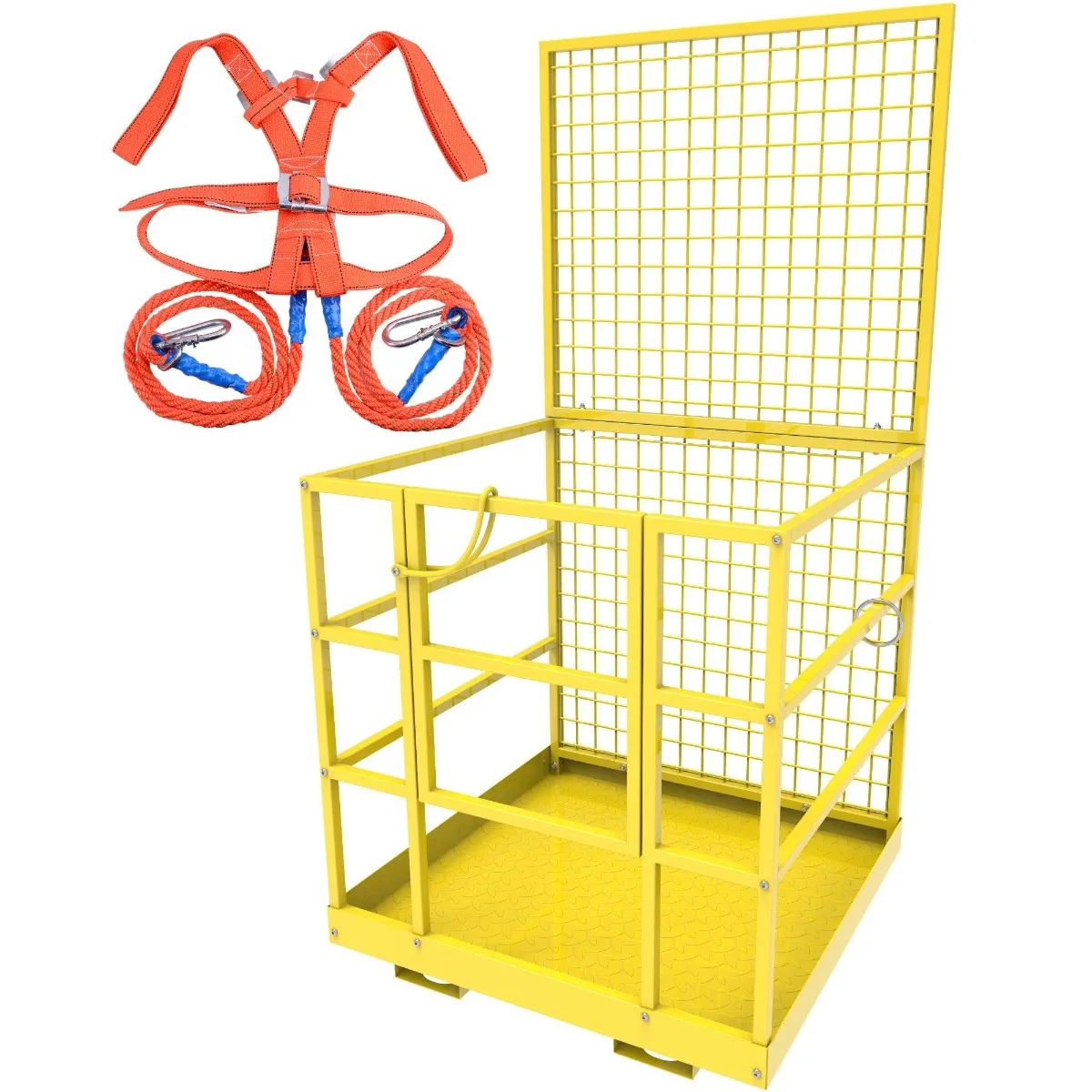 YITAMOTOR 45" x 43" Forklift Safety Cage, 2-Person Work Platform Basket, 1400 lbs Capacity, Heavy Duty Forklift Work Platform