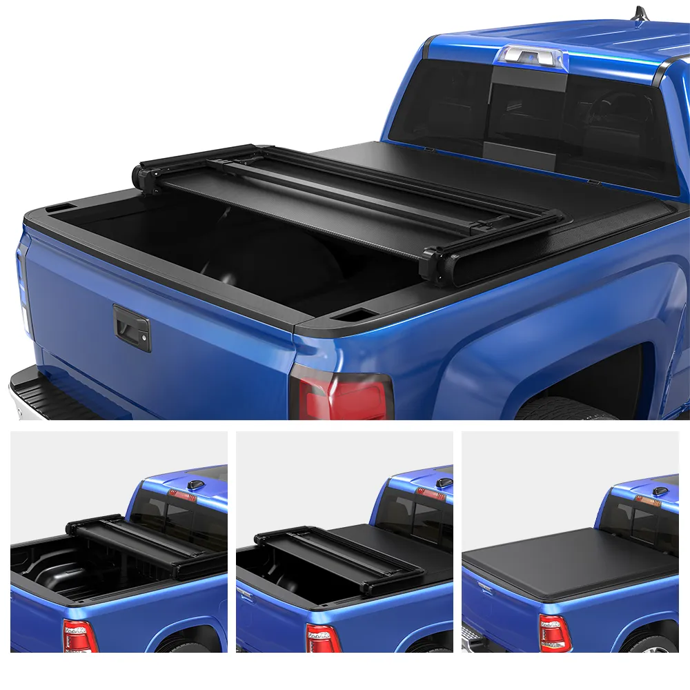 OEDRO 6.6ft Tri-Fold Tonneau Cover for 2014-2019 Chevy Silverado/GMC Sierra 1500 ; 2015-2019 Silverado Sierra 2500 3500 HD NOT FIT Multi-flex tailgate