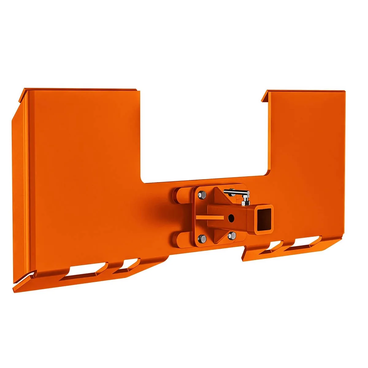 YITAMOTOR 3/8" Skid Steer Mount Plate with 2" Removable Trailer Hitch Receiver, Universal Quick Attach Plate for Loaders, Tractors & Bobcat, Orange