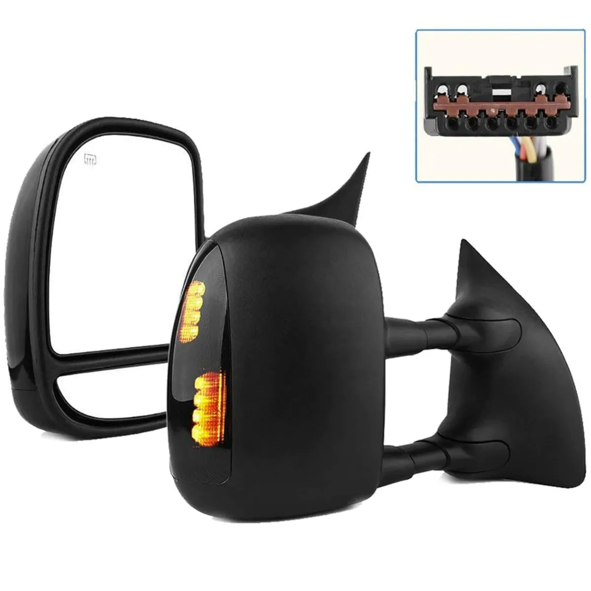 YITAMOTOR Tow Mirrors for 1999-2007 Ford F250 F350 | Power Heated LED