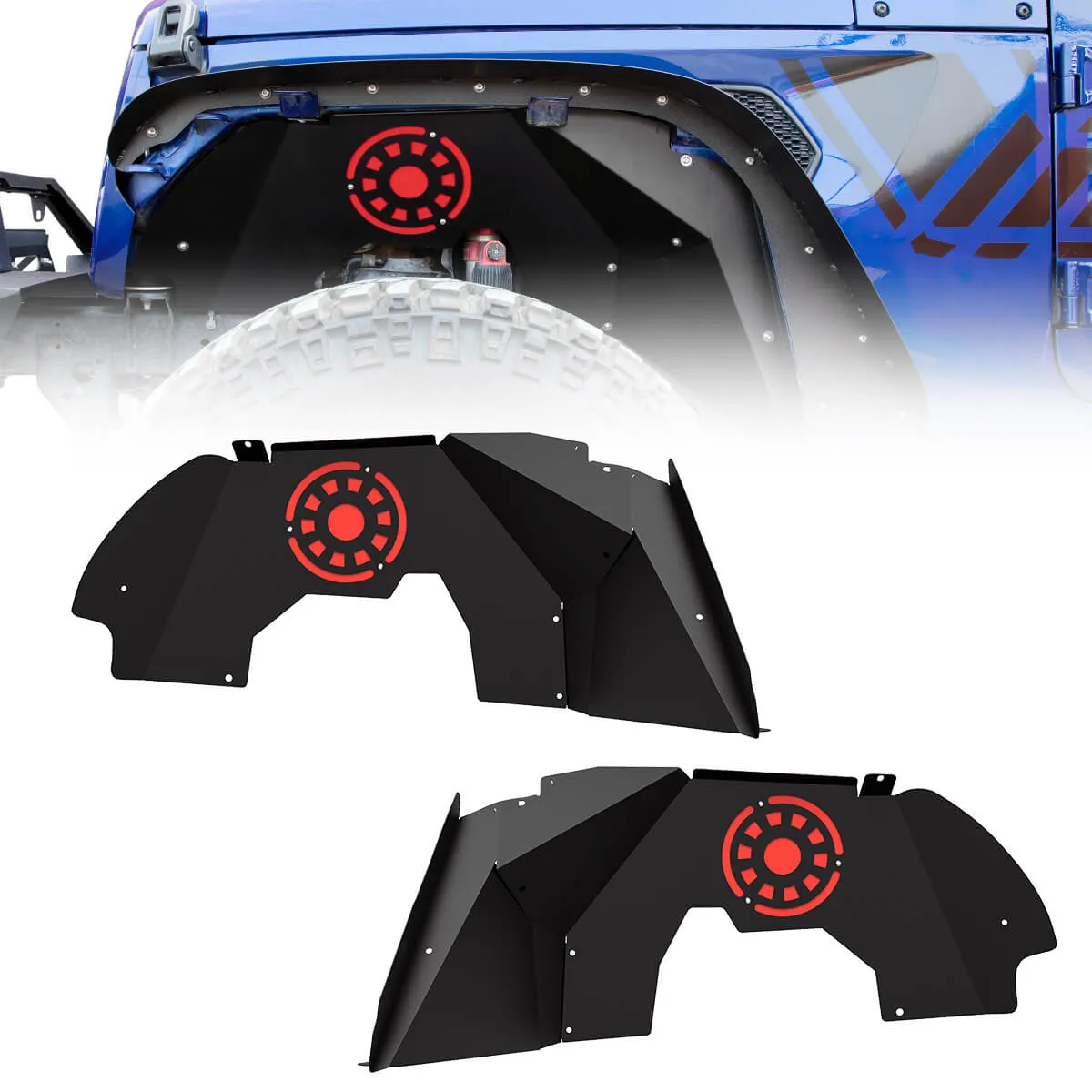 OEDRO Front Inner Fender Flares for 2018-2026 Jeep Wrangler JL & JLU Unlimited 2 & 4 Door, Offroad Bolt-on Style Steel Fender Flares