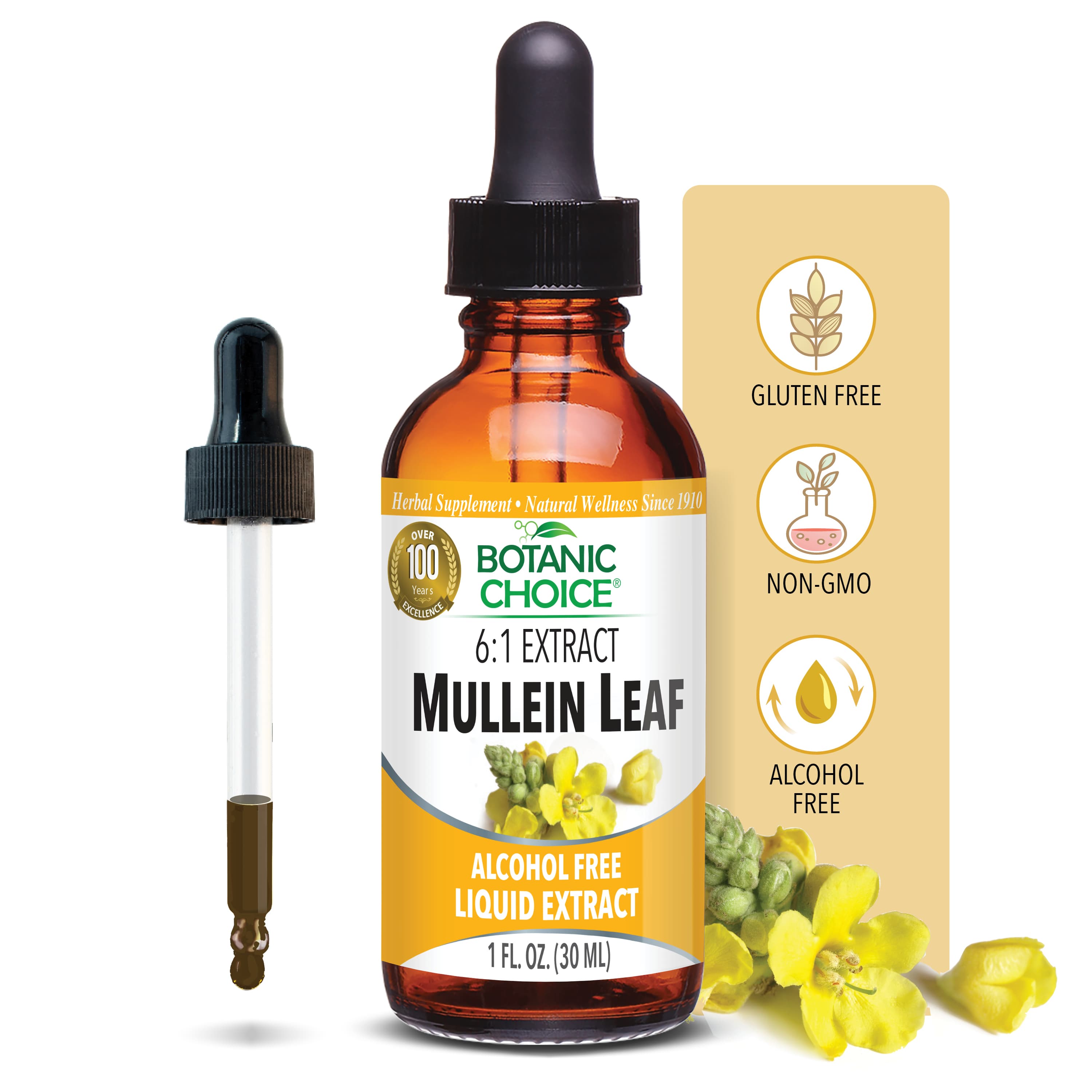 Mullein Leaf Liquid Extract - Respiratory Health Support - 1 Oz